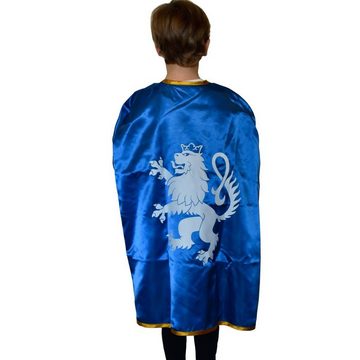 Lipta TDP Kostüm Ritter Königs-Umhang blau 77cm mit Löwen Emblem für Kinder