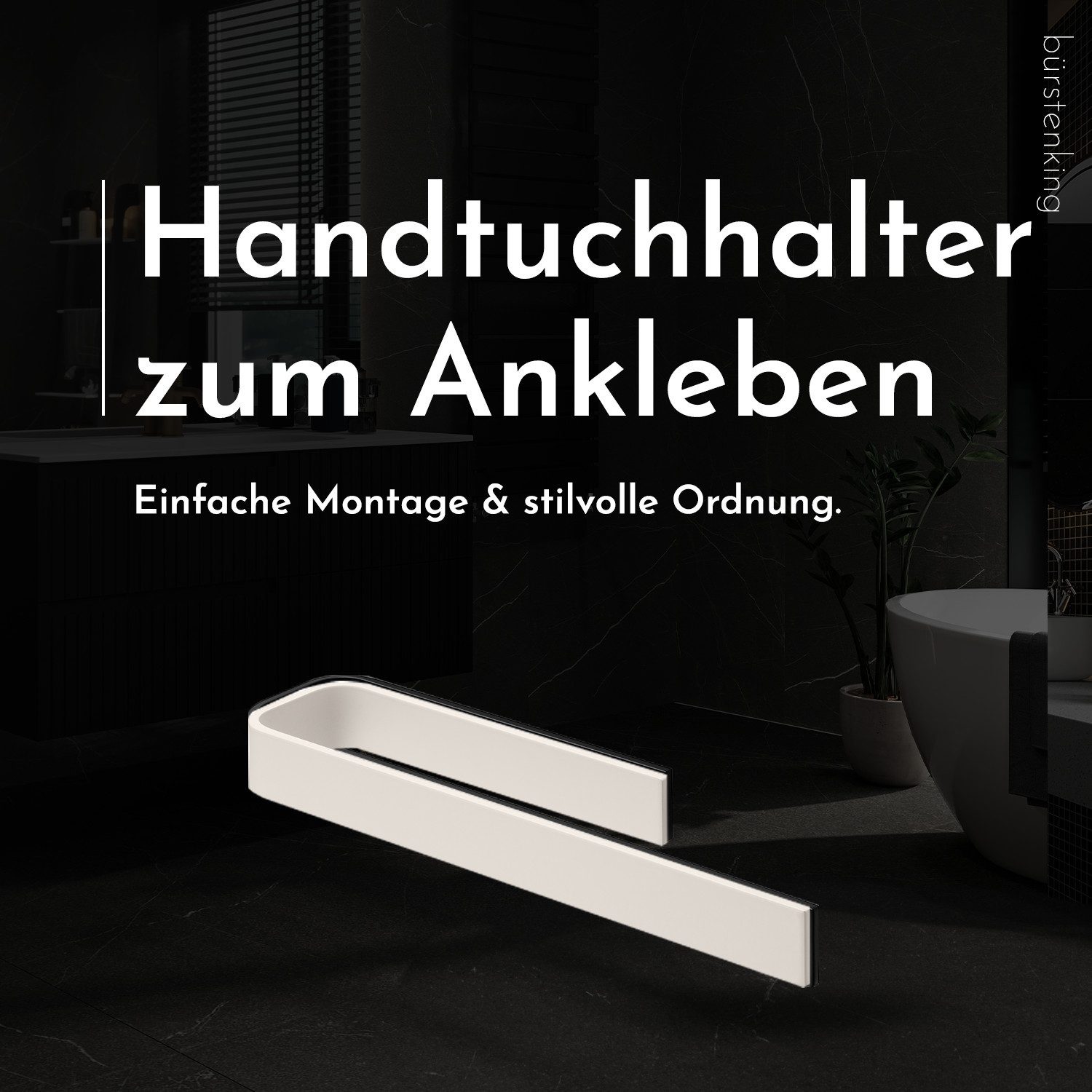 Bürstenking Handtuchhalter Handtuchhalter 33/39 cm – Klebemontage, Aluminiu günstig online kaufen