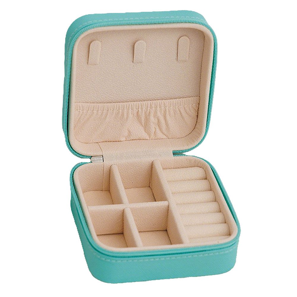 Jumpeak Schmuckkasten Schmuckkästchen,Schmuckkasten,Schmuckaufbewahrung,Schmuckschatulle, Organizer,klein, tragbar, Mini,PU-Leder,Samtfutter,Geschenkidee