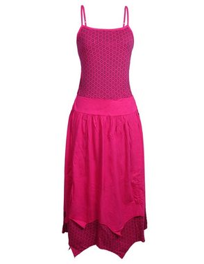 Vishes Sommerkleid Sommerkleid aus Jersey-Baumwolle mit wandelbarem Design und Blumenmust Boho, Hippie, Goa, Ethno Style