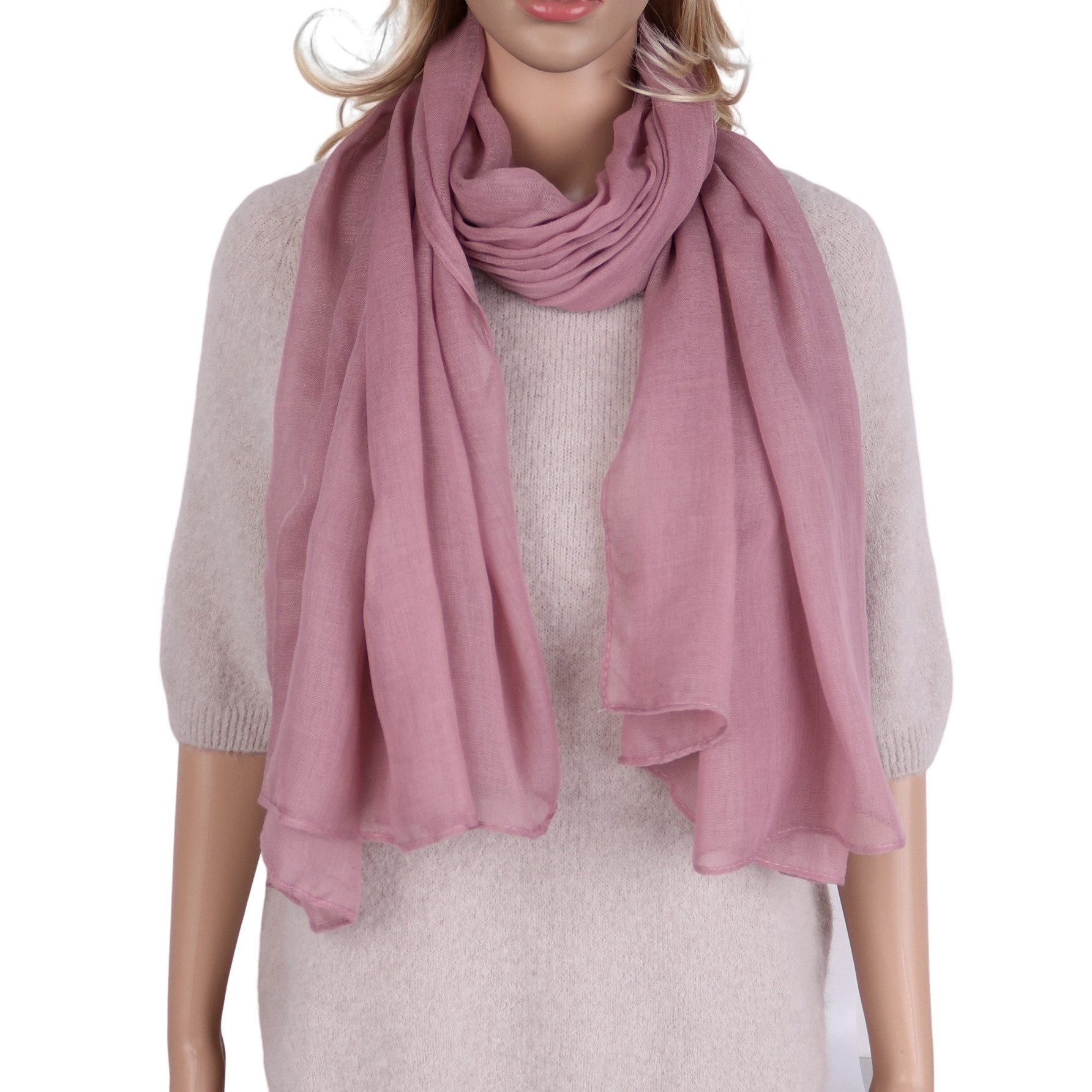 MIRROSI Modeschal weicher Unifarbe Schal 100% Baumwolle, (Viele tolle Farben zur Auswahl ca.70x180cm), Damen Halstuch ideal für Frühling, Sommer, Herbst