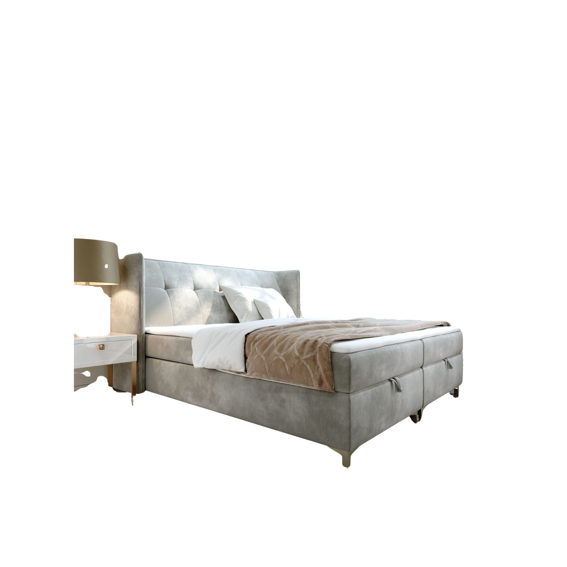 AN-MOEBEL4U Boxspringbett LOTOS in Samtstoff inkl. günstig online kaufen