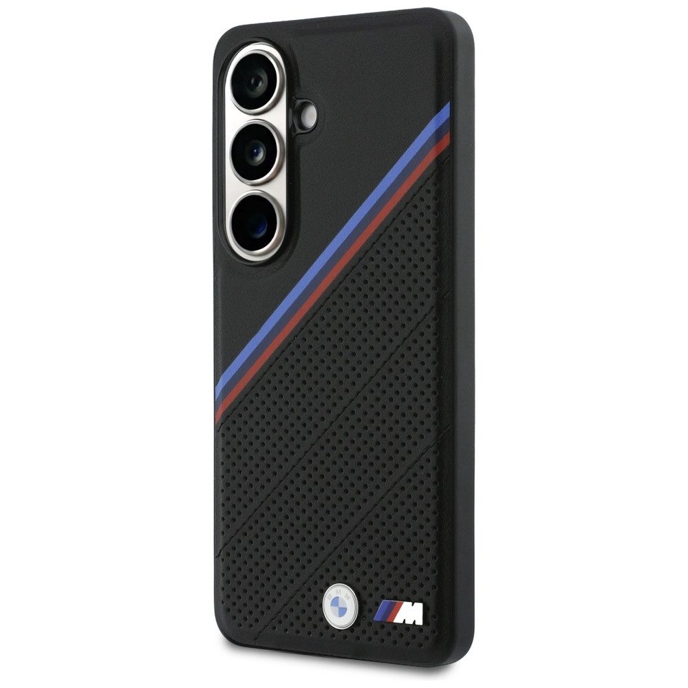 BMW Handyhülle MagSafe Hülle Galaxy S26 Kunstleder schwarz Tricolor Logo Metall 6,3 Zoll, Kantenschutz