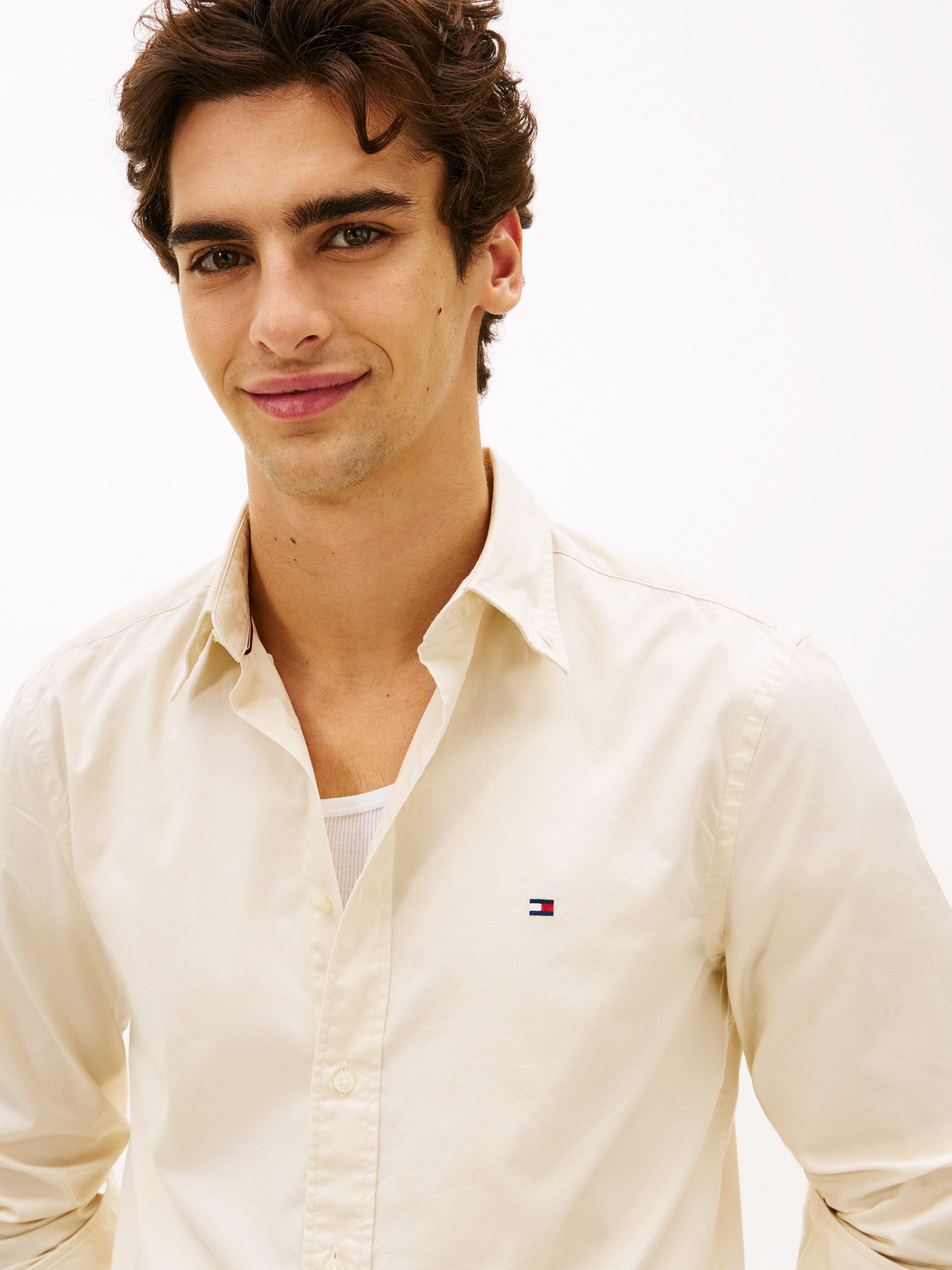Tommy Hilfiger Businesshemd FLEX POPLIN SOLID unifarben, klassisch, regular fit, Baumwolle, Button-down-Kragen