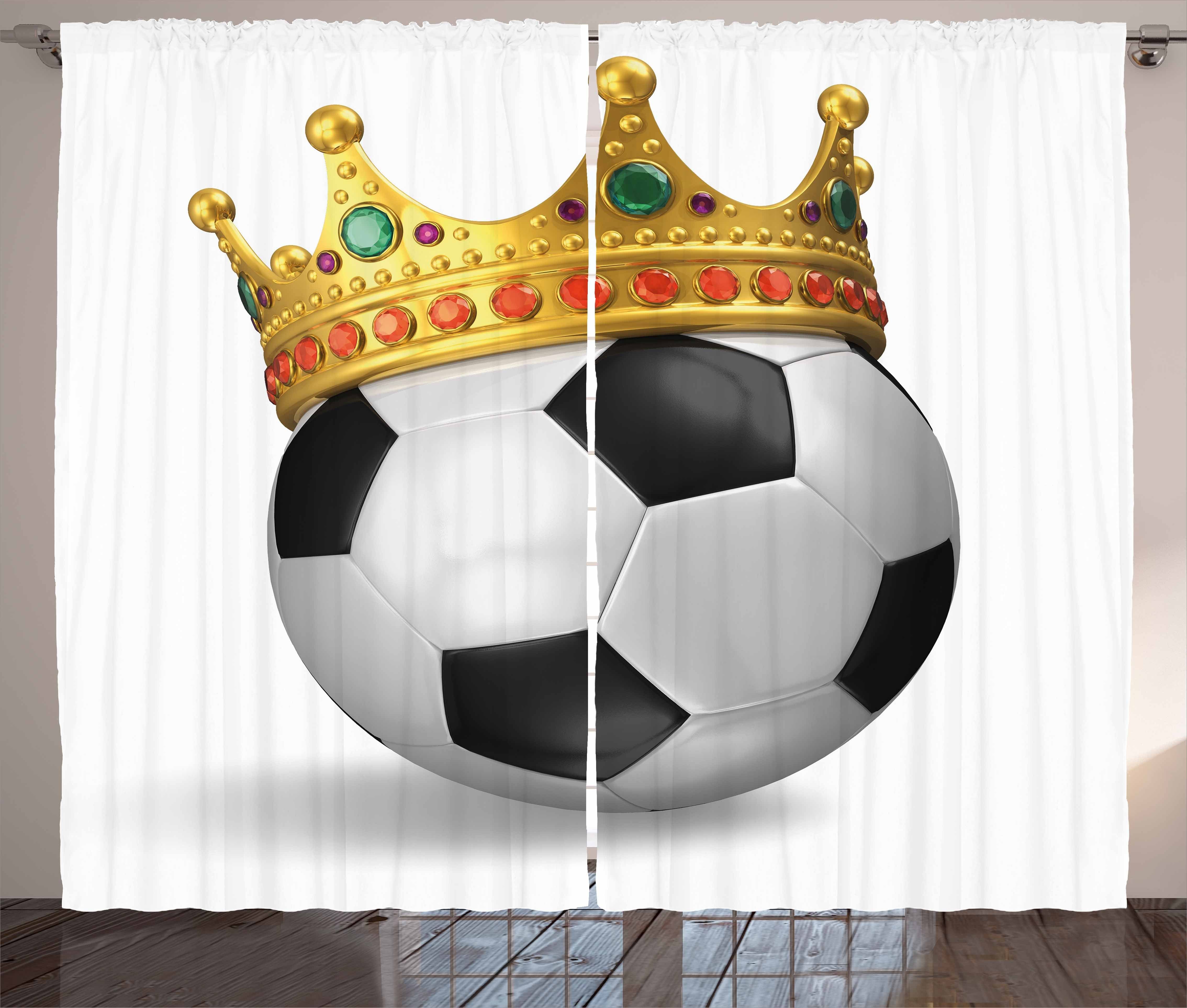Kräuselband Schlafzimmer Schlaufen Abakuhaus, und Fußball-Fußball Haken, König Krone Vorhang Gardine mit mit