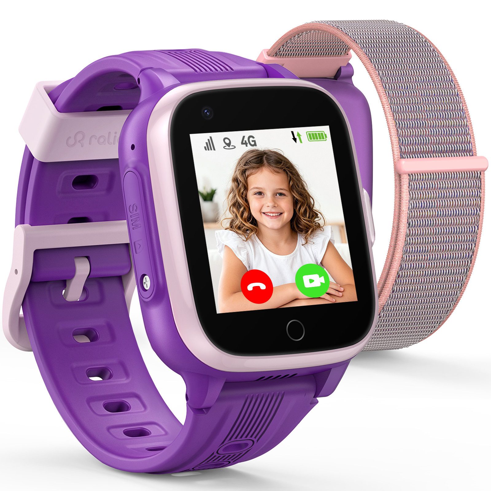 Ralio R5 GO 4G Kinder-Smartwatch mit Videoanruf, GPS-Ortung & Schulmodus Smartwatch (Kinderuhr mit Nano-SIM-Kartensteckplatz, ohne …