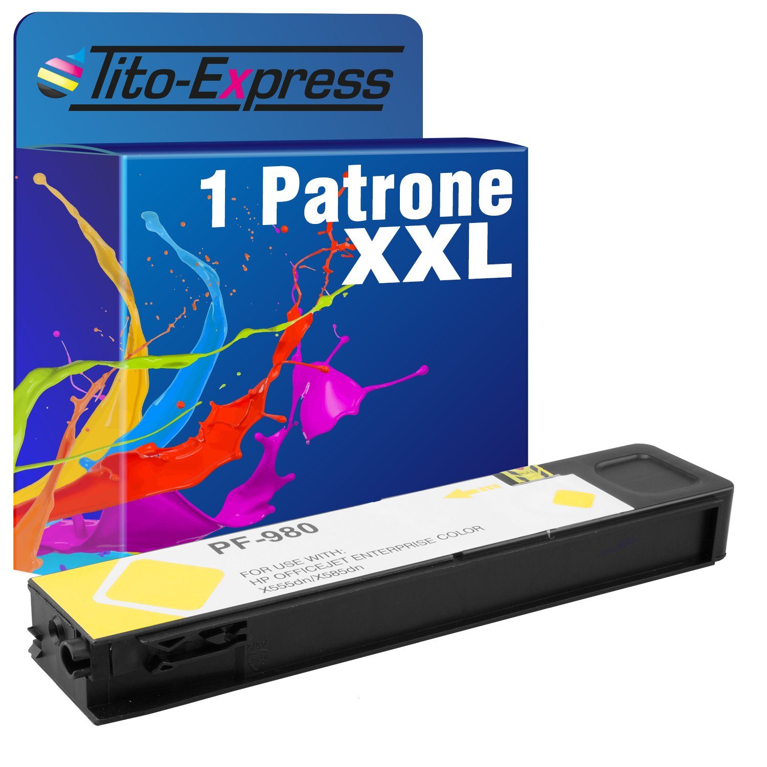 Tito-Express ersetzt HP OfficeJet (für XL X550 HP 980 Yellow X585z) X585f X580 Tintenpatrone X555dn X585dn Flow 980XL Enterprise
