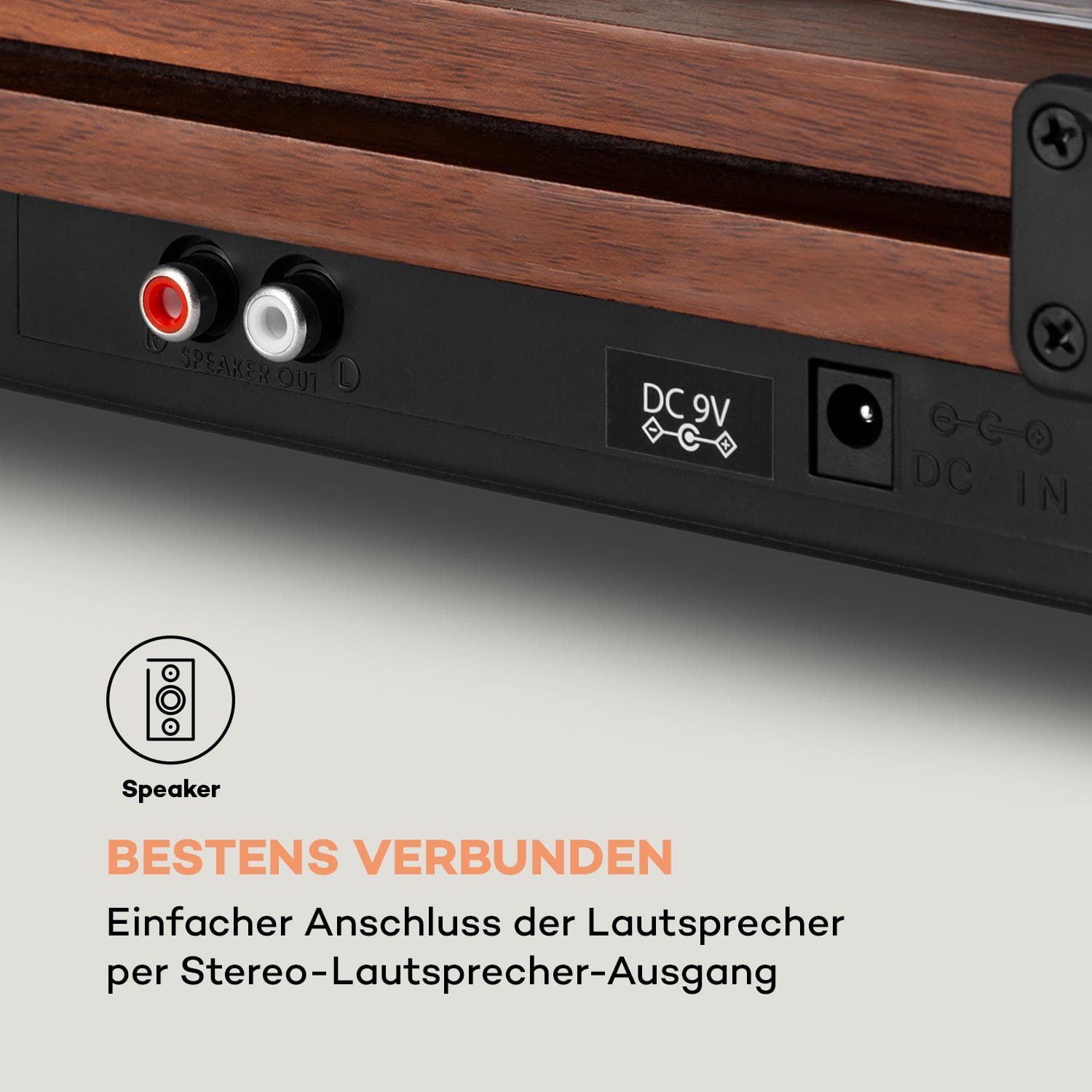 Auna TT-Play PLUS Plattenspieler mit Bluetooth, (Riemenantrieb, Plattenspieler) Schallplattenspieler Lautsprecher Vinyl