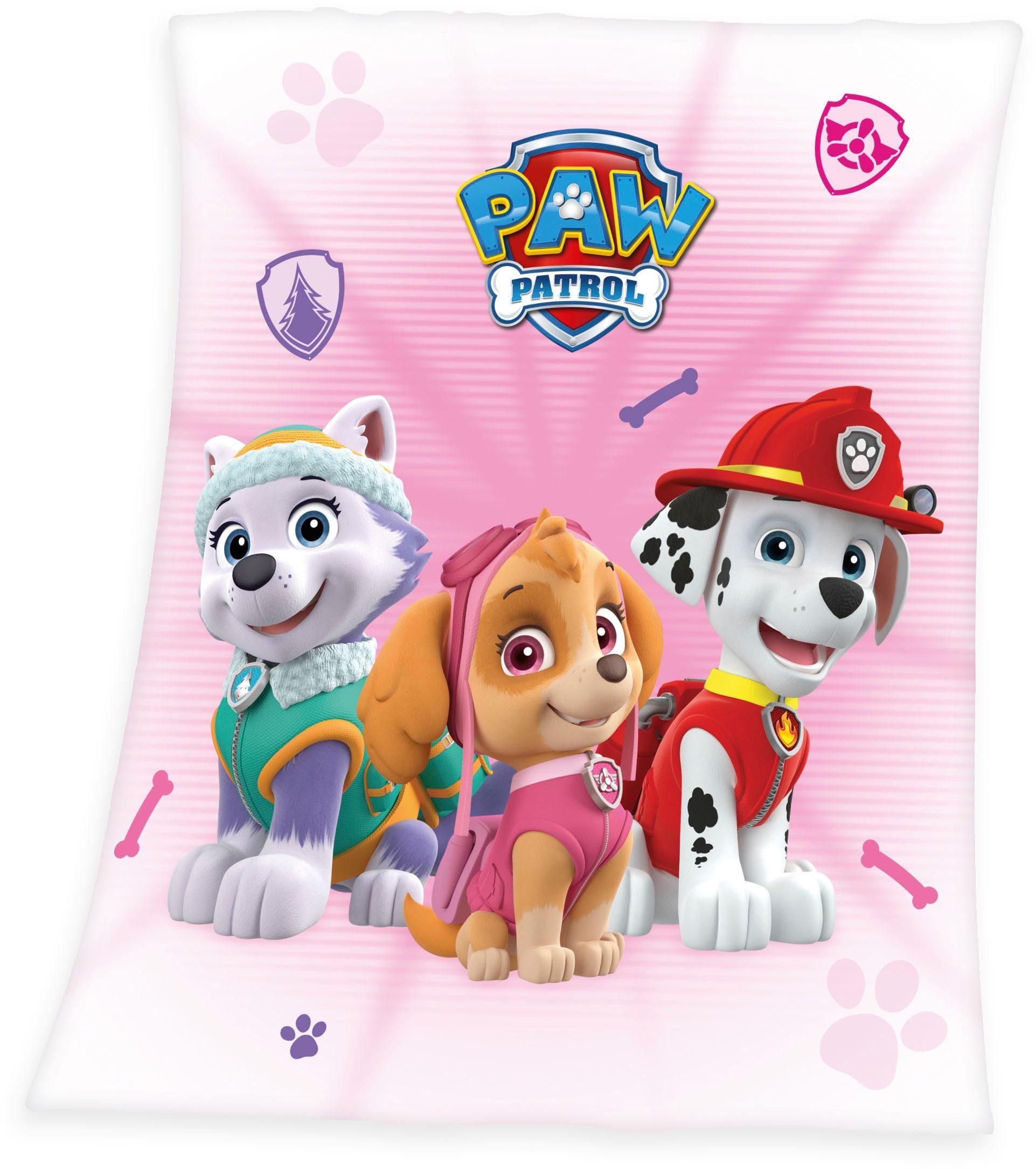 Kinderdecke Paw Patrol, PAW PATROL, mit süßen Hunden, Kuscheldecke