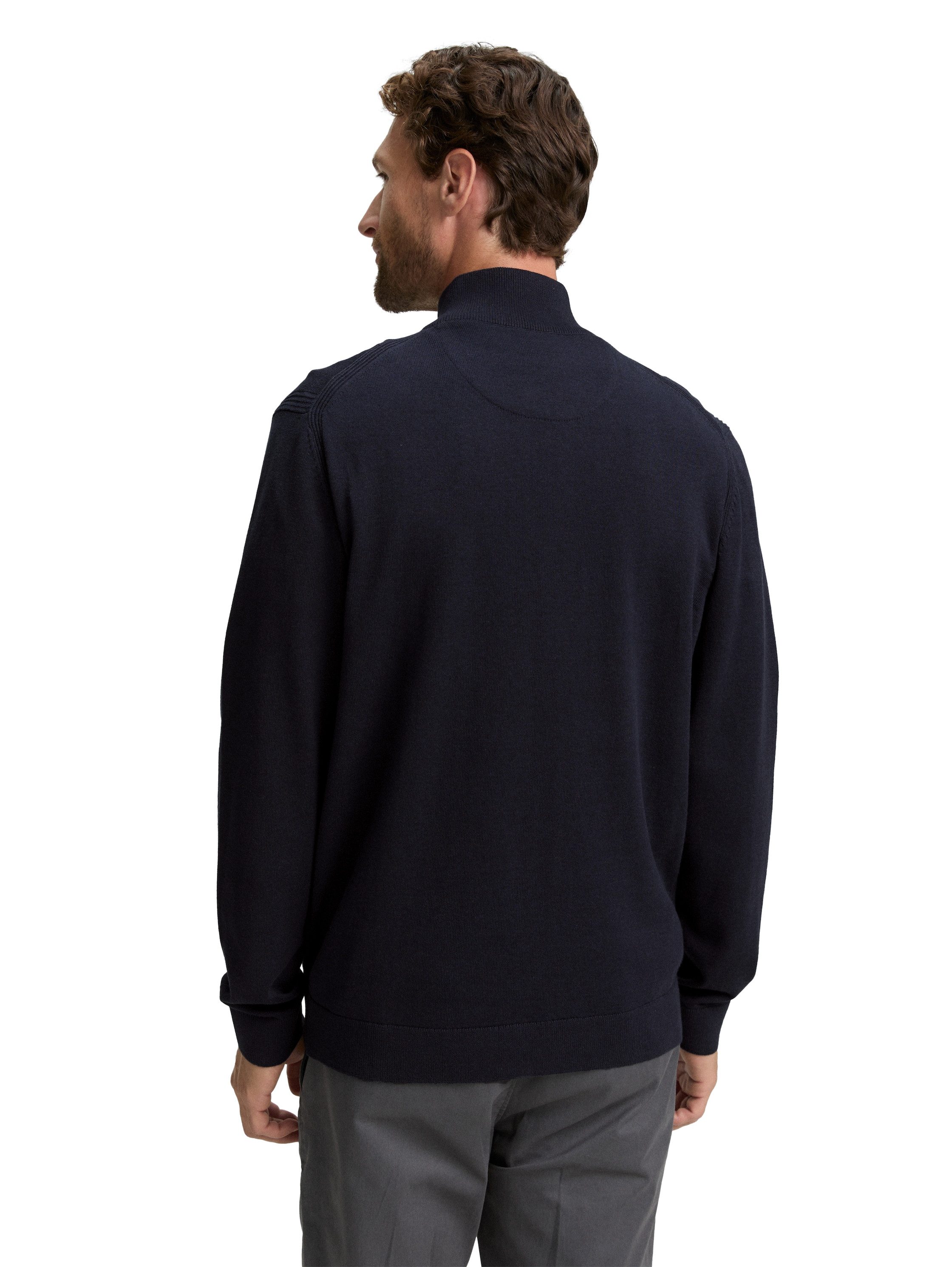 TOM TAILOR Strickjacke mit Logo Stickerei
