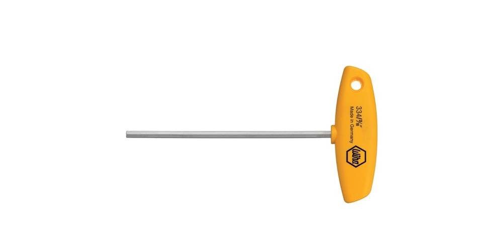 Wiha Steckschlüssel Stiftschlüssel mit Quergriff Sechskant, Zoll-Ausführung glanzvernickelt (02802) 3/32 x 150 mm