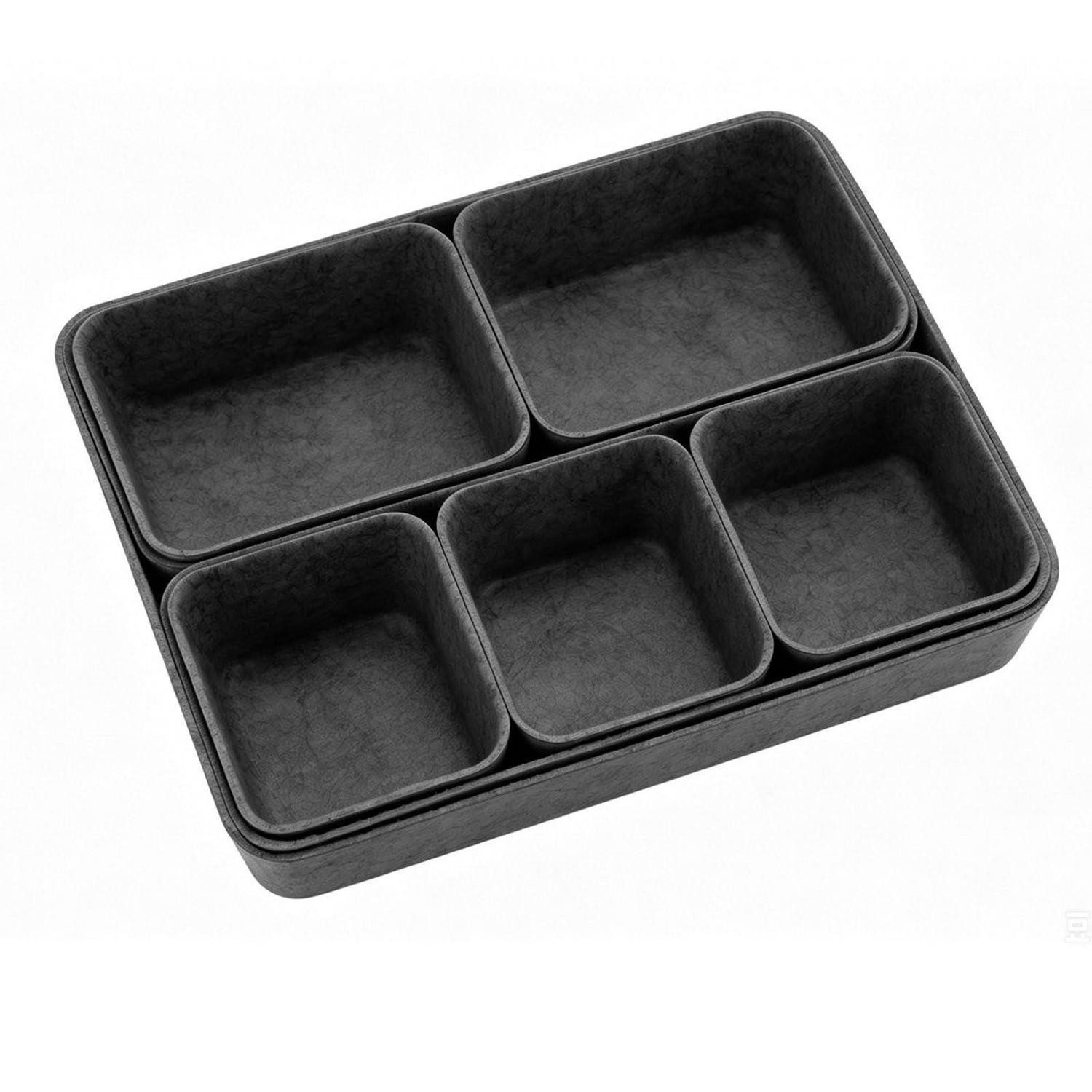 LuxusKollektion Schubladenmatte Schubladeneinsatz Filz 8er Set Dunkelgrau (8 St)