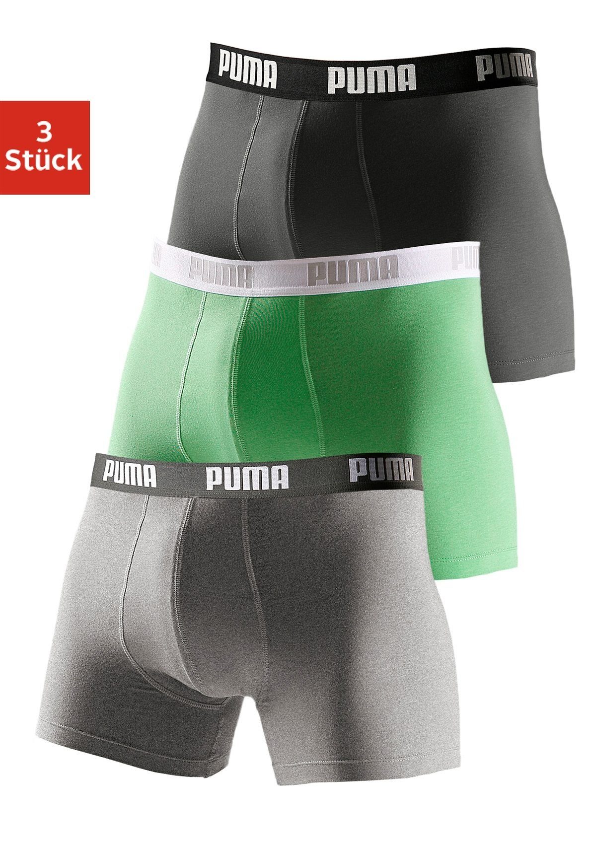 [Sonderpreis für begrenzte Zeit] PUMA Boxer im Marken-Logo Bund mit (Packung, 3-St)