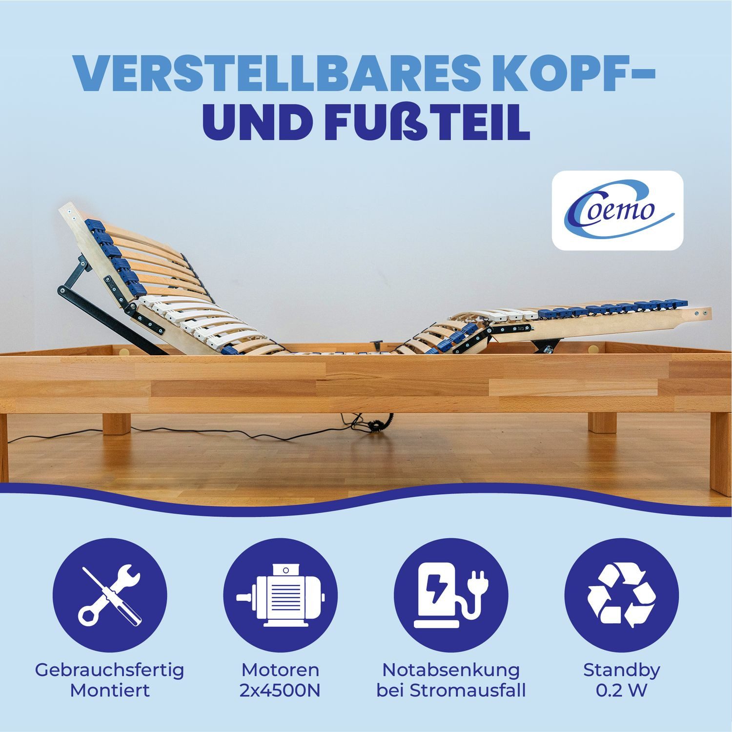 Lattenrost e-Rost mit Motor, Coemo, Kopfteil günstig online kaufen
