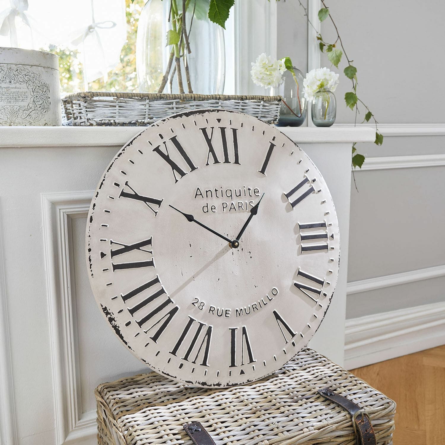 Mirabeau Wanduhr Uhr Rue Murillo antikweiß/schwarz