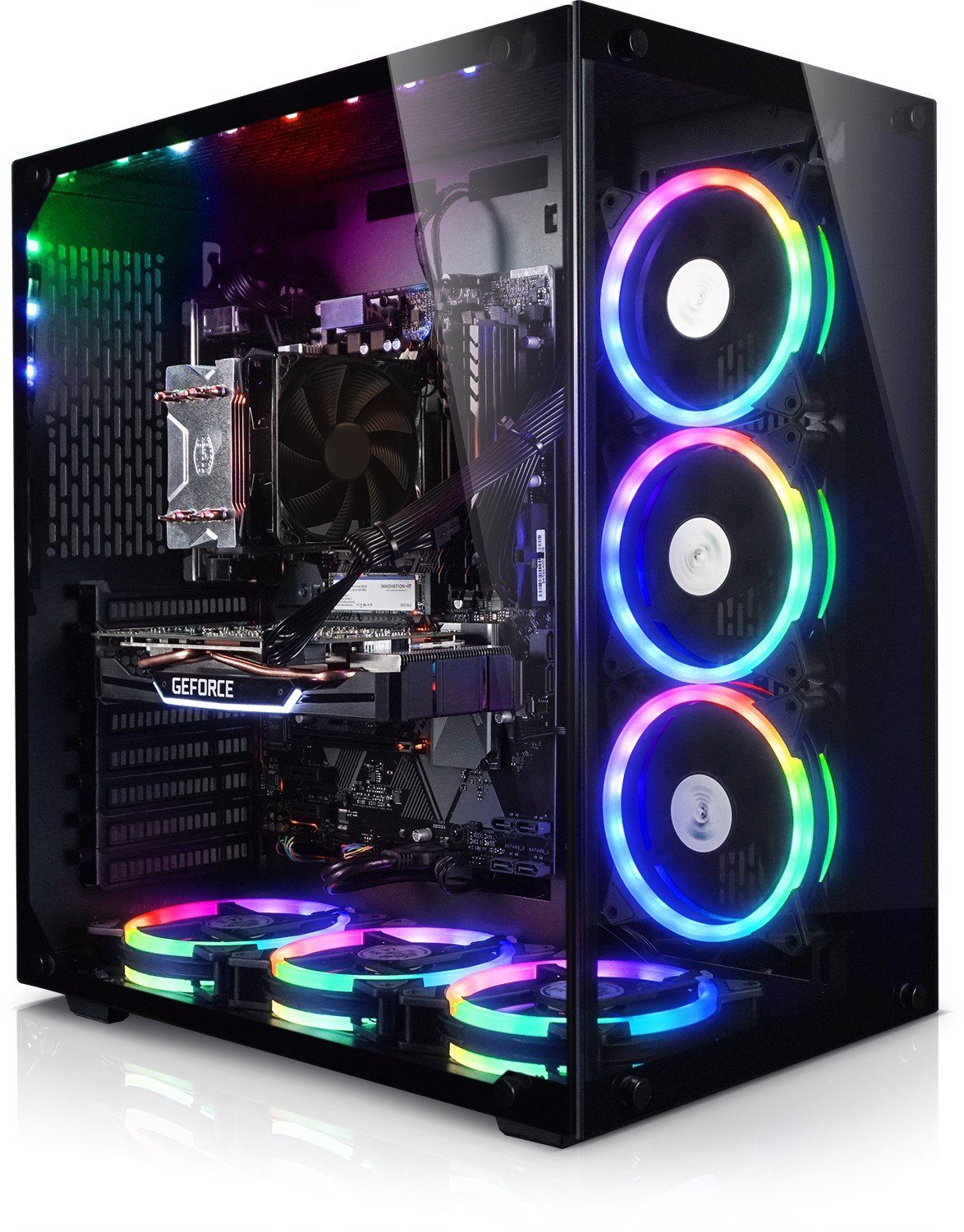 Kiebel Panorama Gaming-PC (AMD Ryzen 7 AMD Ryzen 7 5700X, RTX 4070, 16 GB RAM, 1000 GB SSD, Luftkühlung, WLAN, RGB-Beleuchtung)