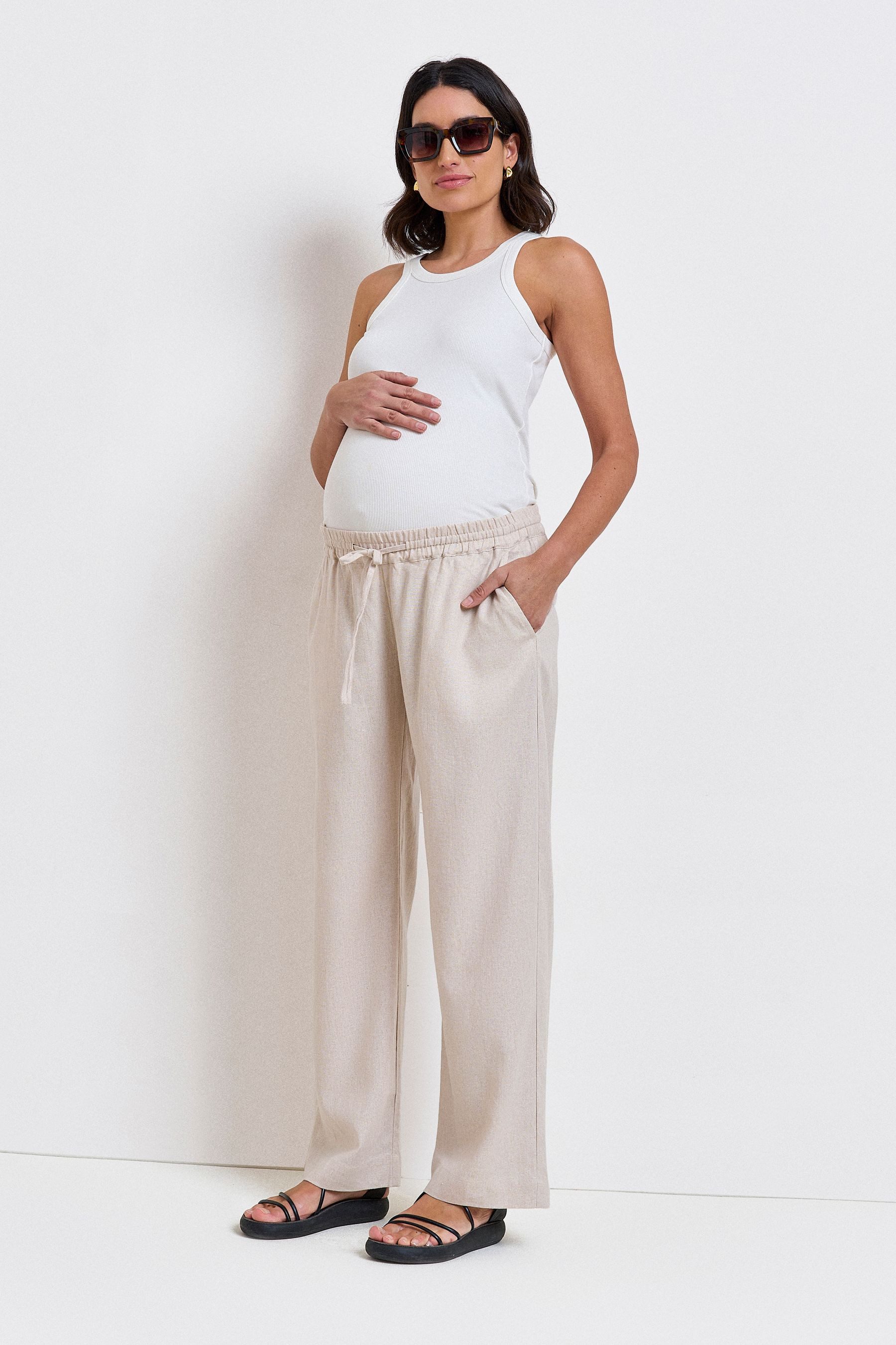 Seraphine Leinenhose Seraphine Umstandshose aus Leinengemisch, Regular (1-tlg)