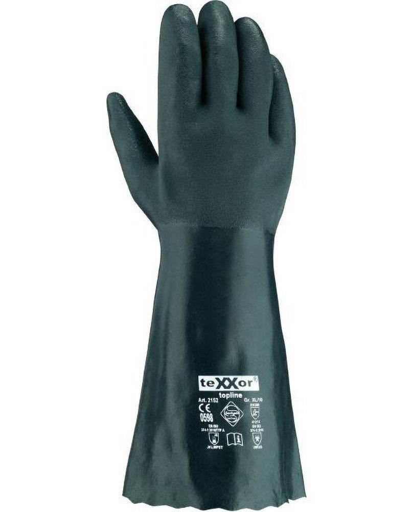 teXXor Arbeitshandschuh-Set Topline Chemikalienschutz-Handschuhe Pvc Grün