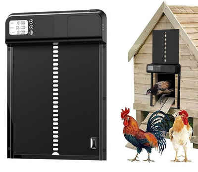 DOPWii Hühnerstall Hühnerstalltür mit Zeitschaltuhr,Türöffner für Hühnerstall 24*32*5 cm