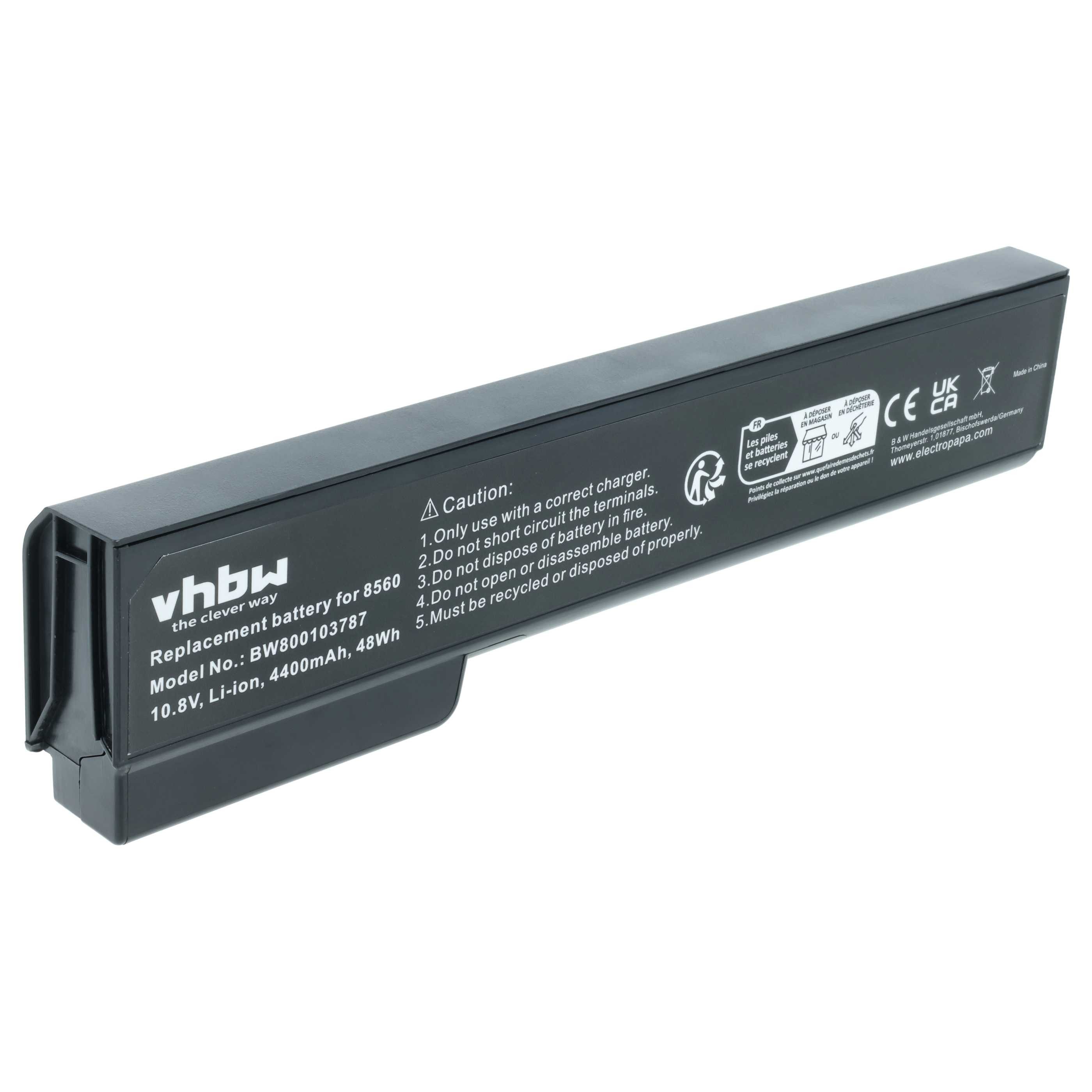 vhbw Akku passend für HP ProBook 6570b, 6360b, 6470b, 6475b, 6460b, 6465b, Laptop-Akku Akku Li-Ion 4400 mAh (11,1 V, 1 St), Leistungsfähiger Austausch-Akku für Notebook, Wiederaufladbar, Jede