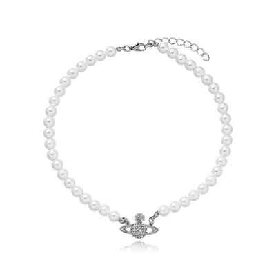 Mmgoqqt Silberkette »Perlenkette, Simulierte Muschelkette Perlenkette für Damen Mutter Herren mit Perlenohrring, Hochzeitsgeschenke für Bräute Brautjungfer«