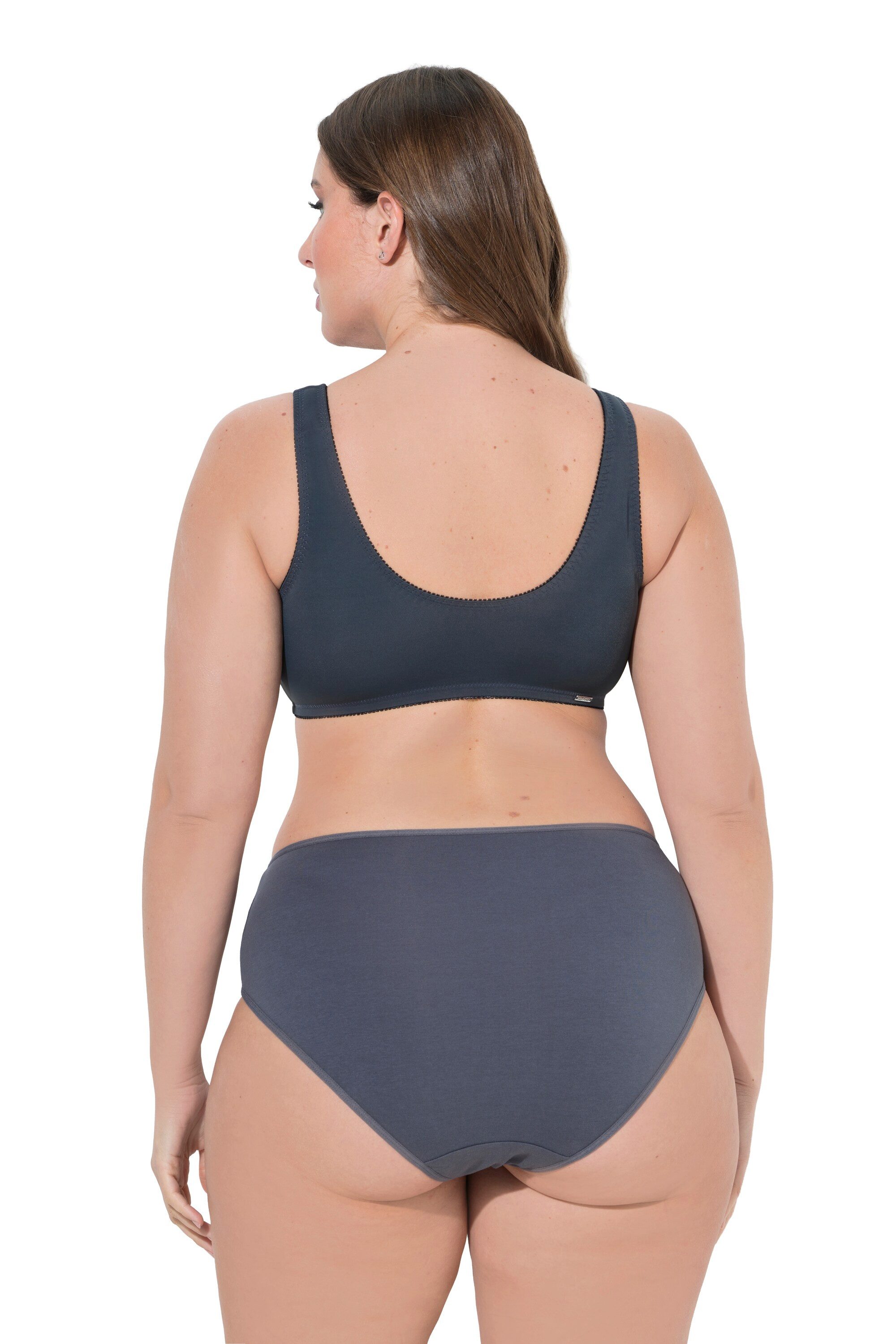 Ulla Popken Bustier Bustiers 3er-Pack Vorderverschluss Mikrofaser