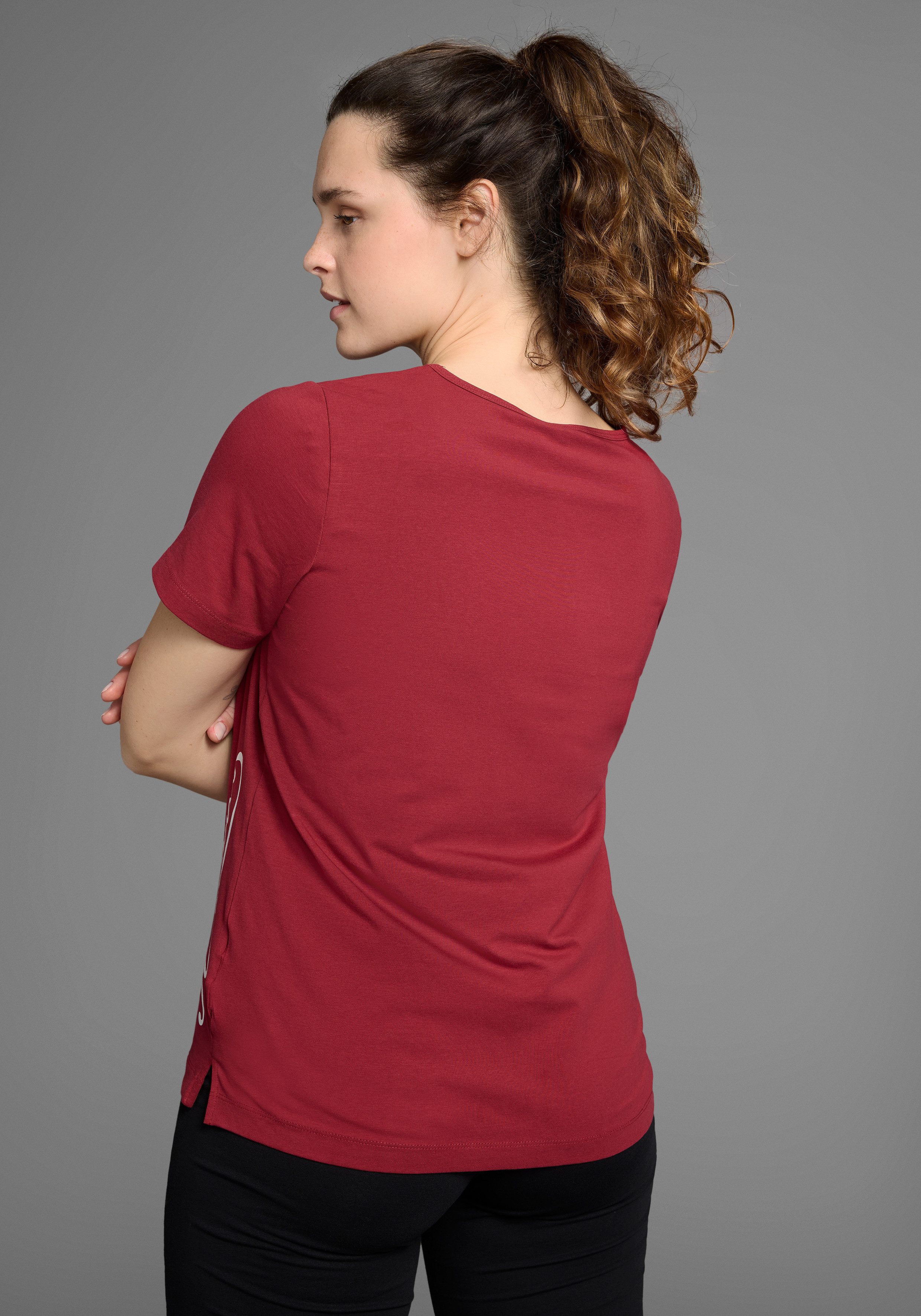 KangaROOS T-Shirt Kurzarm, figurumspielend, unifarben, Rundhalsausschnitt, günstig online kaufen