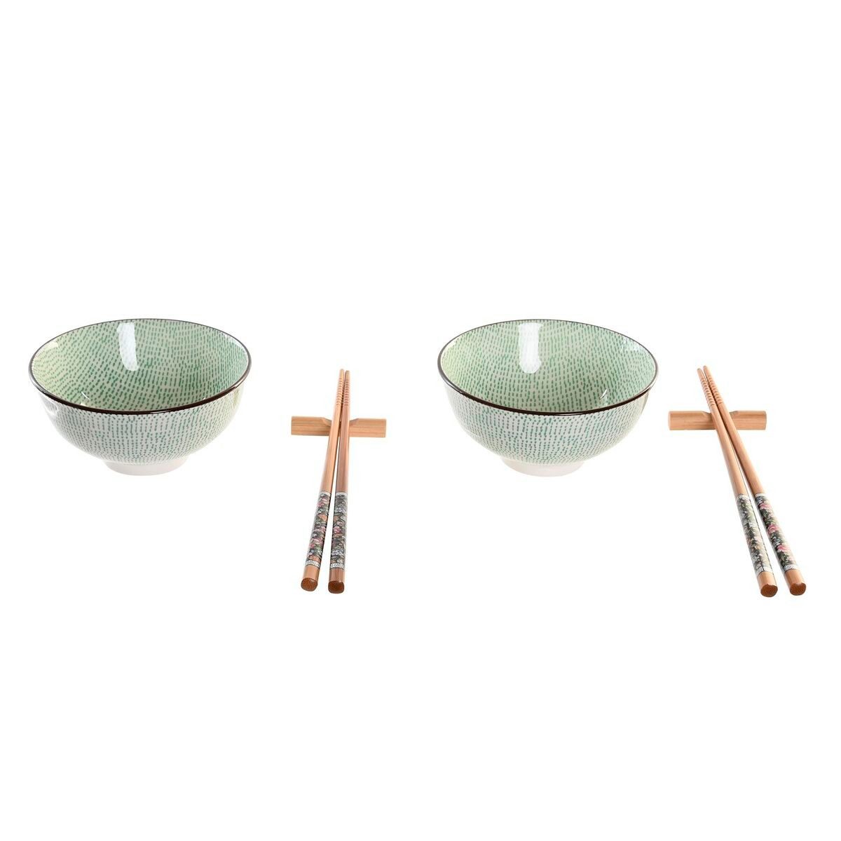 DKD Home Decor Столовый сервиз Sushi-Set Tellerset Schale Stäbchen DKD Home Decor grün Himmelsblau Ba, Bambus
