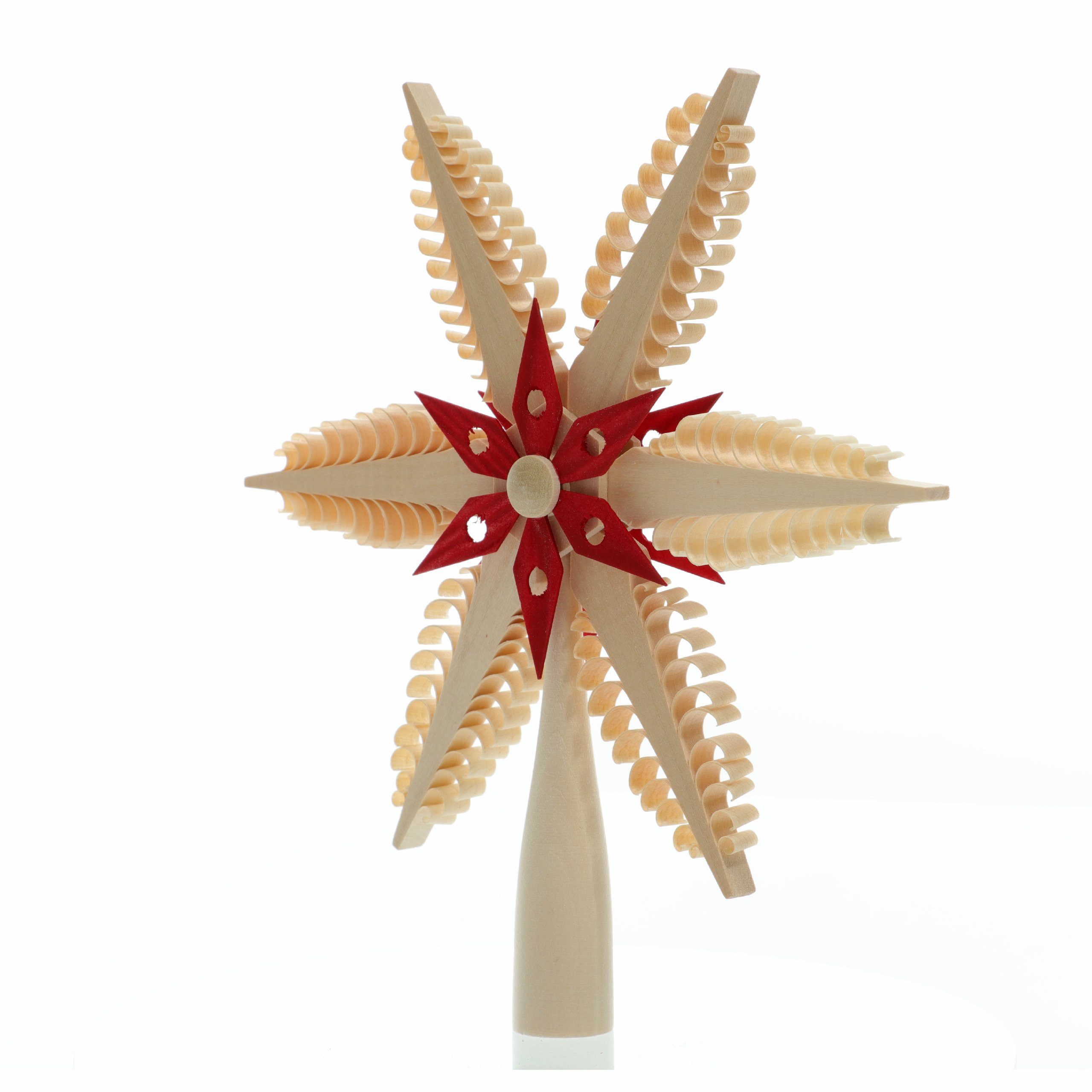 Christbaumspitze Baumschmuck Christbaumspitze Natur Rot BxHxT 20x21x3cm NEU