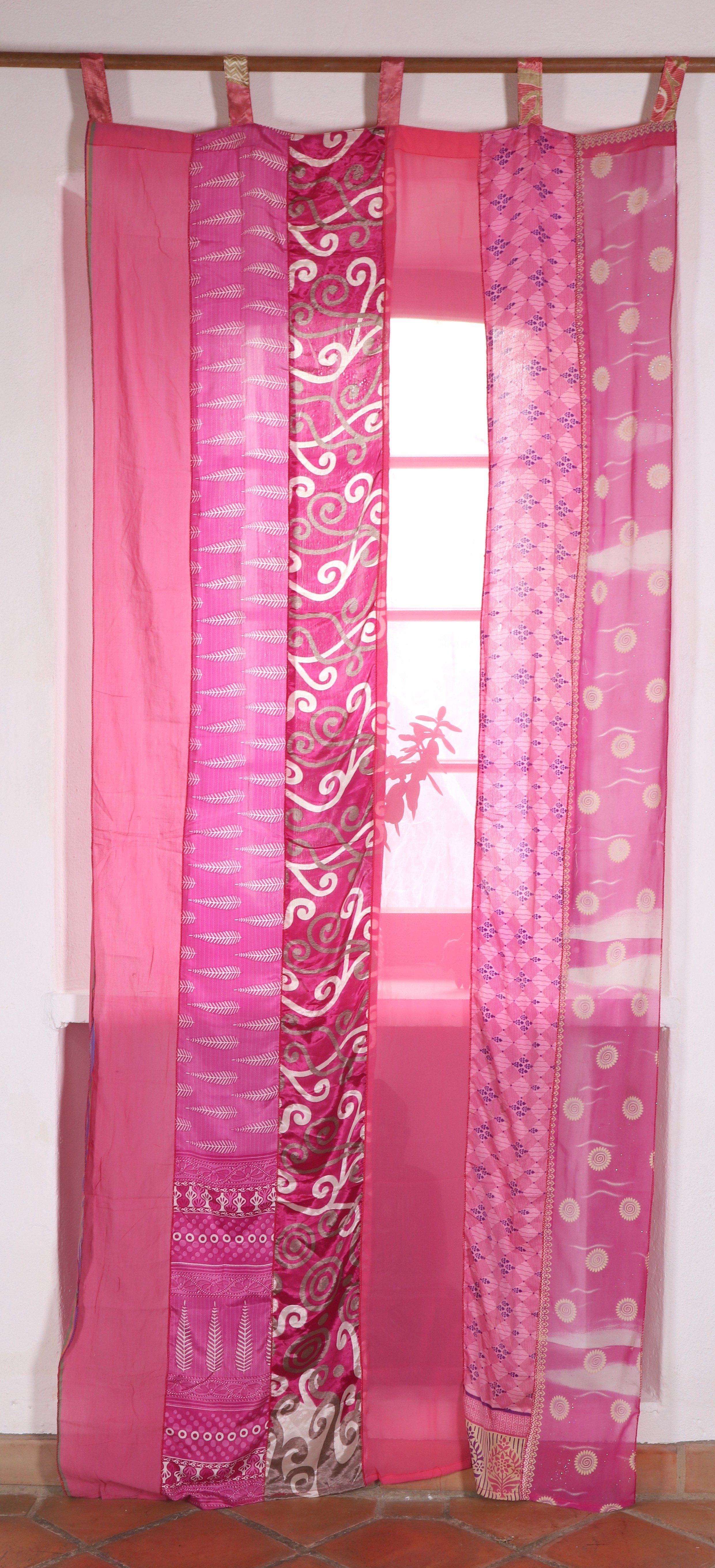 Guru-Shop Vorhang Seidiger Vorhang (1 Stk) Gardine aus Patchwork..