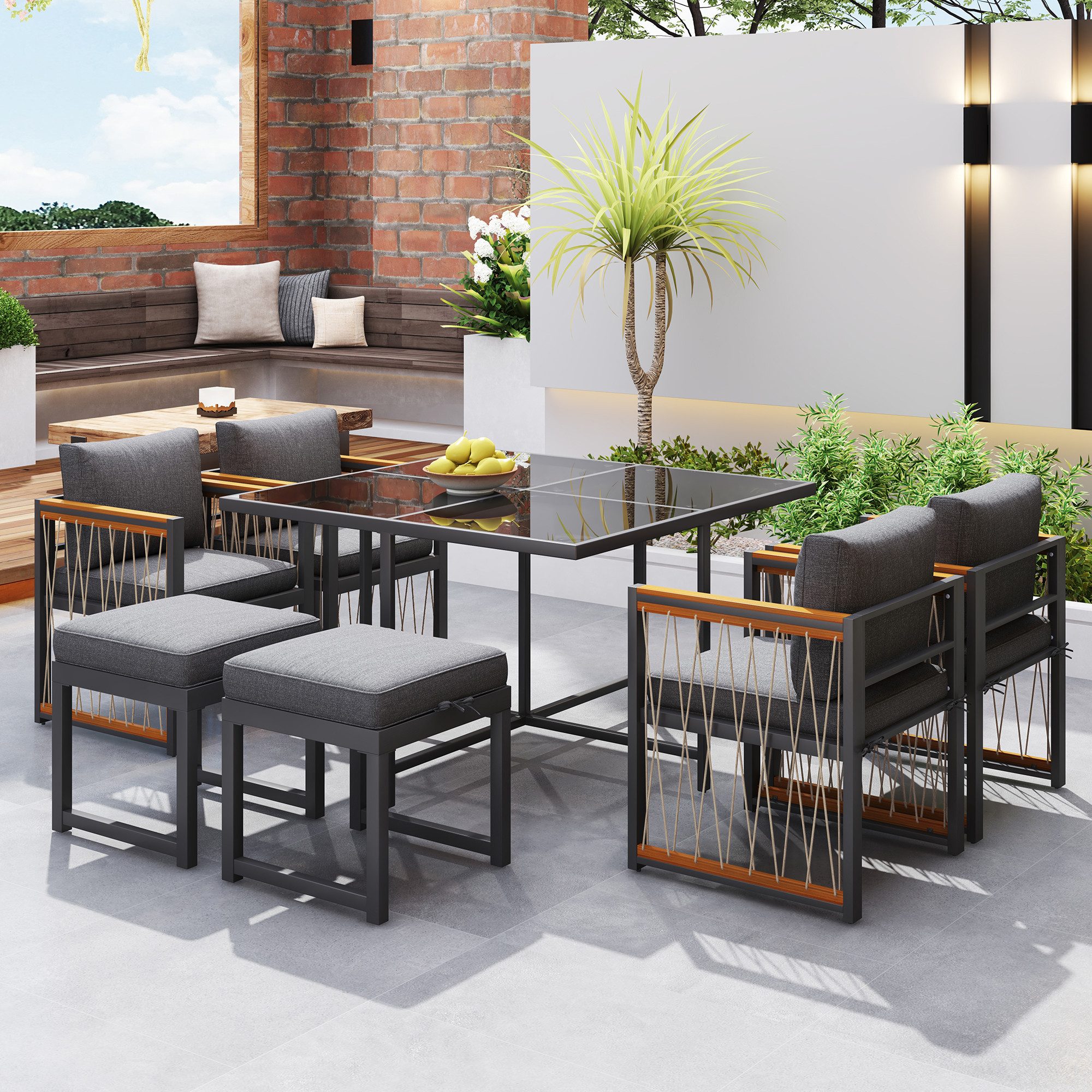 Flieks Sitzgruppe, (7-tlg), 6-Sitzer Gartenmöbel Esstisch- günstig online kaufen