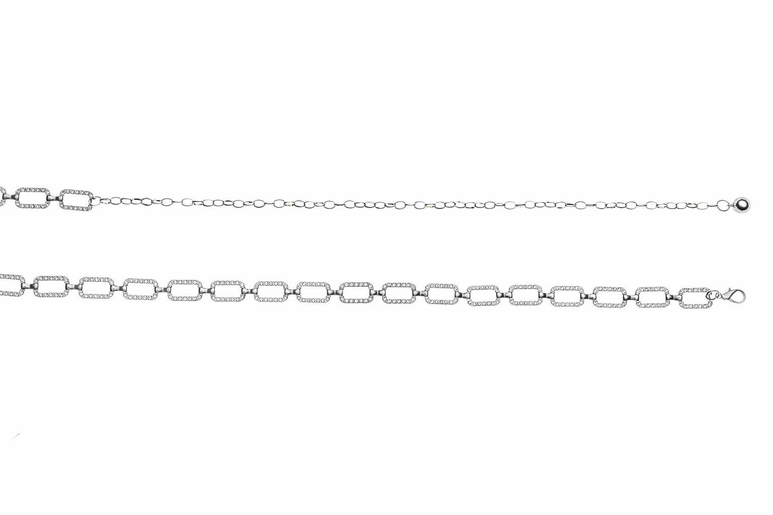 Cassandra Accessoires Kettengürtel Damen Taillenkette Silber - mit funkelnden Straßsteinen
