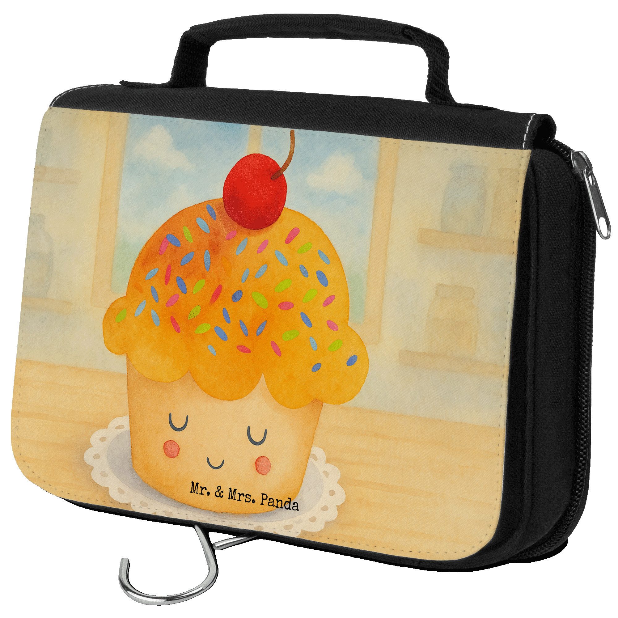 Kulturbeutel Cupcake Design, kulturtäschchen, Weiß, Waschbeutel, Kosmetiktasche, M