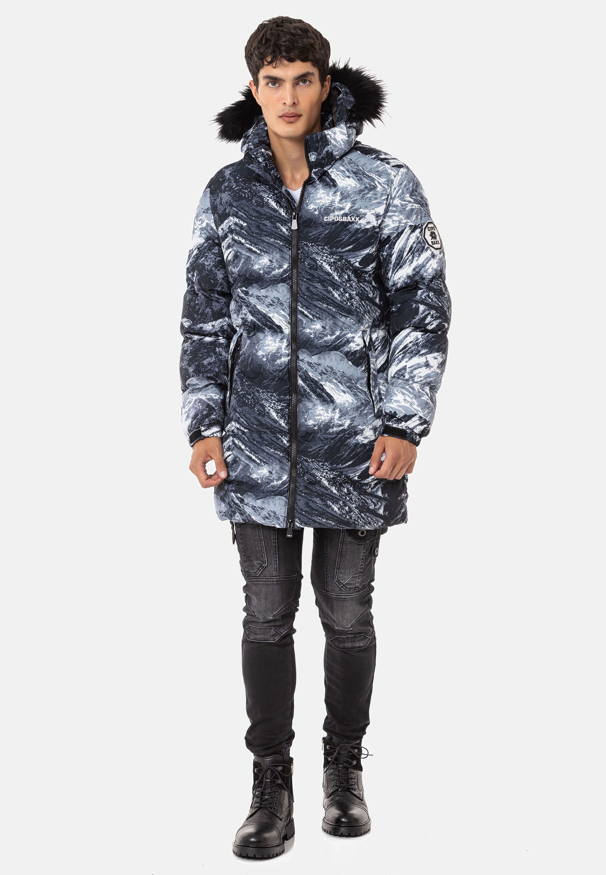 Cipo & Baxx Winterjacke Jacke mit Allover-Muster