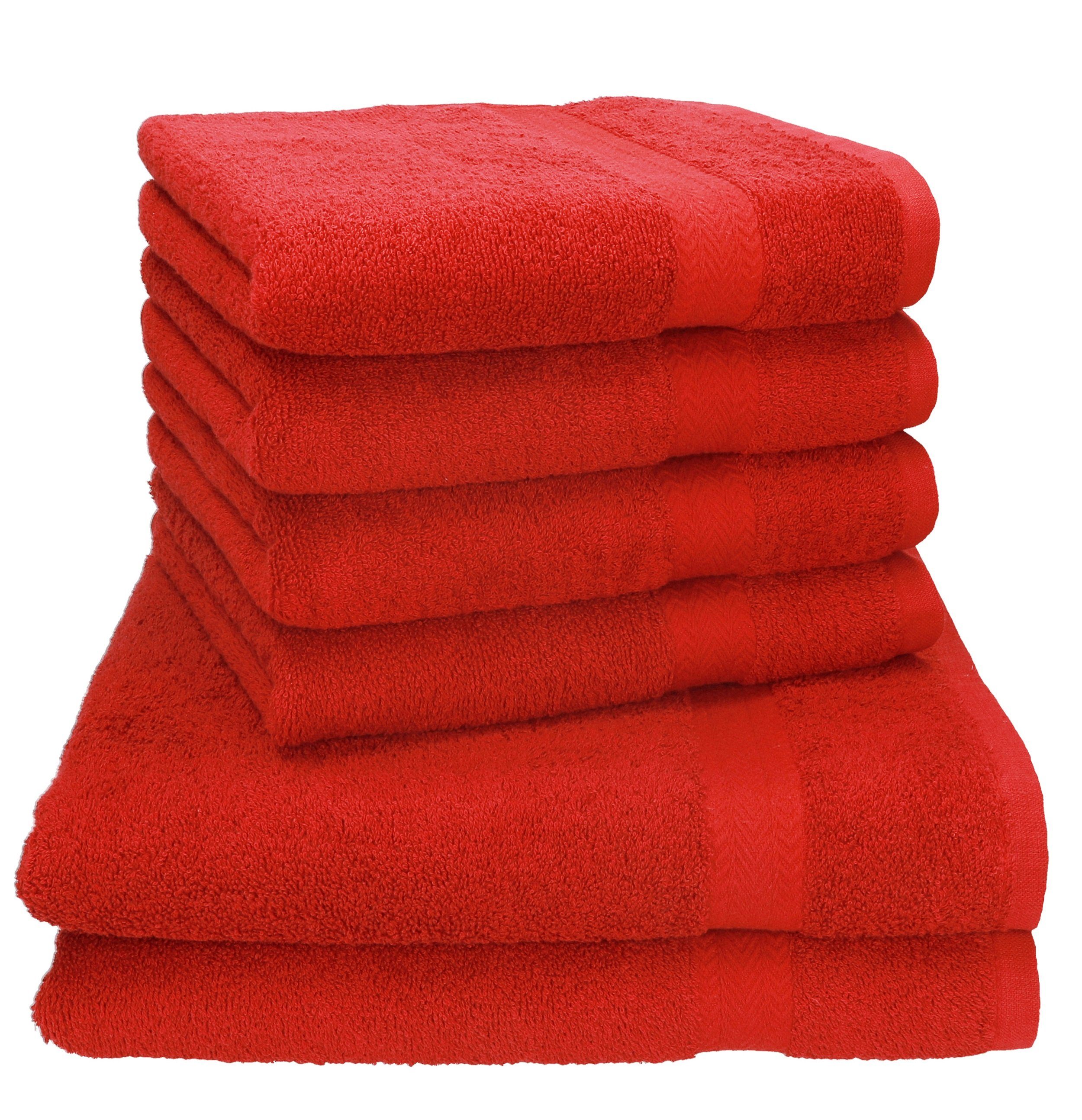 Betz Handtuch Set Betz PREMIUM Handtuch-Set -6 teiliges Handtücher-Set-100% Baumwolle, 100% Baumwolle, (6-tlg) rot