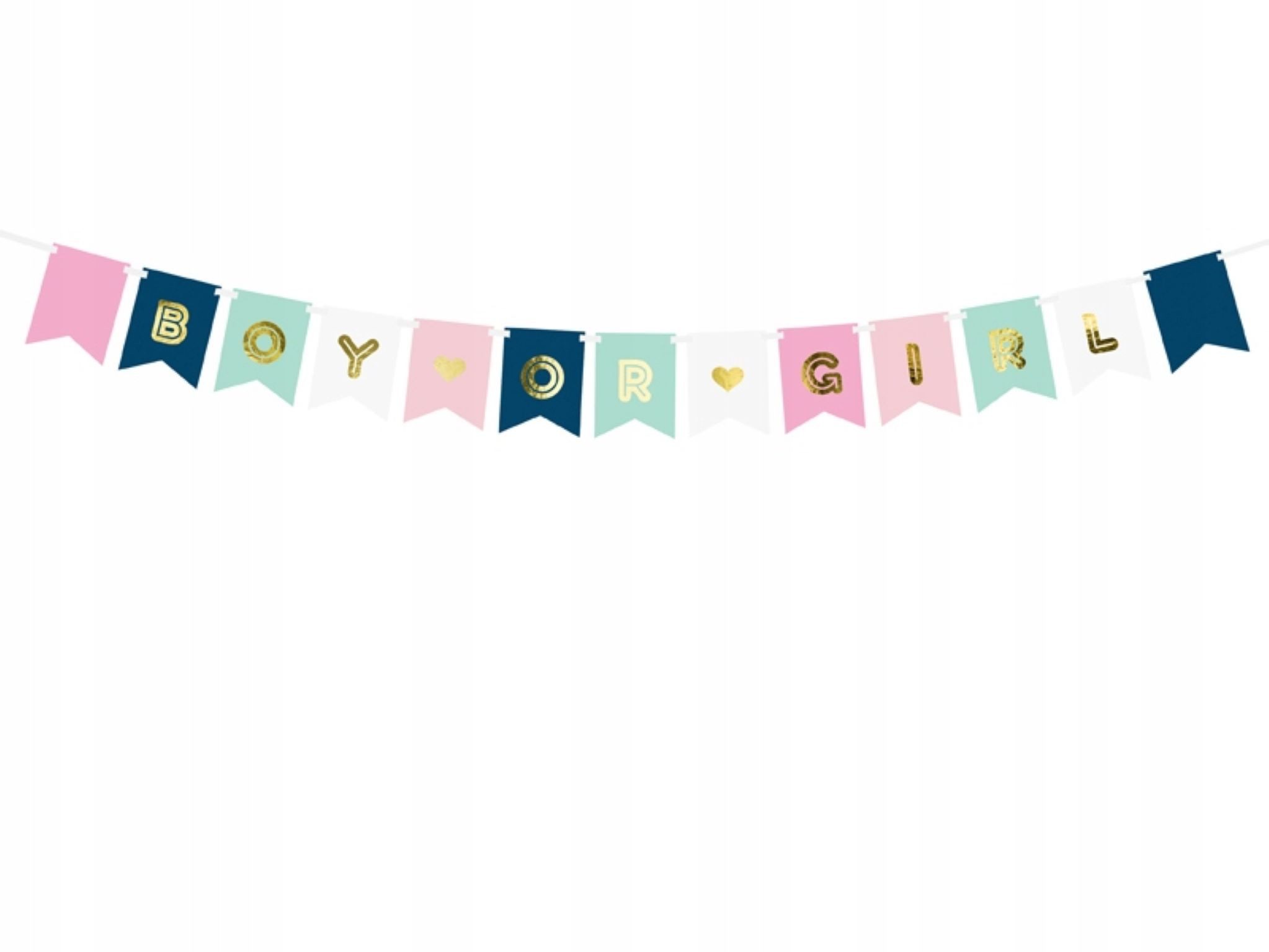 partydeco Girlande "Boy or Girl Baby Shower Banner, 175 cm – Perfekte Deko