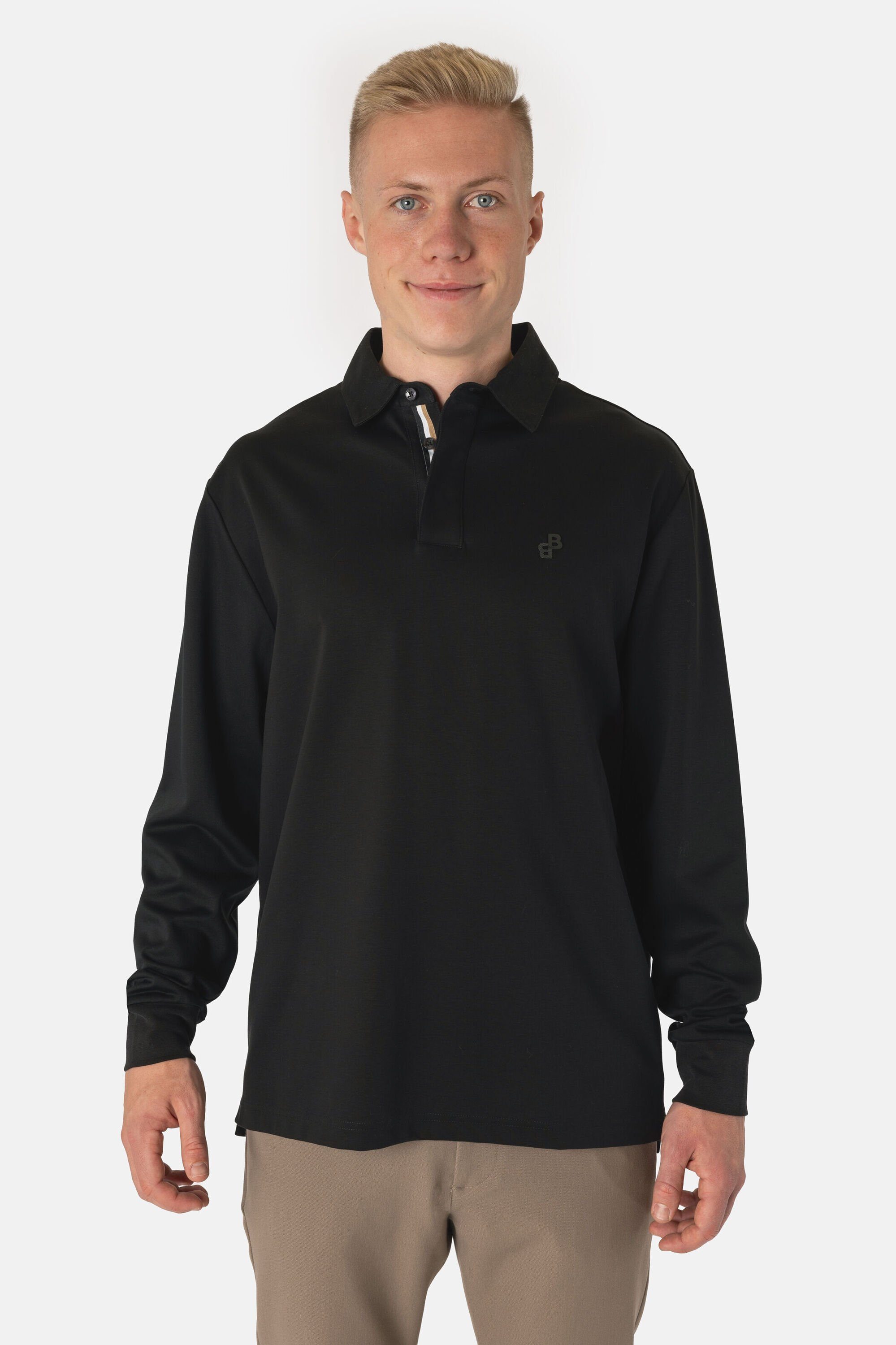 BOSS Sweatshirt Partoes mit Polo-Kragen schwarz (15)