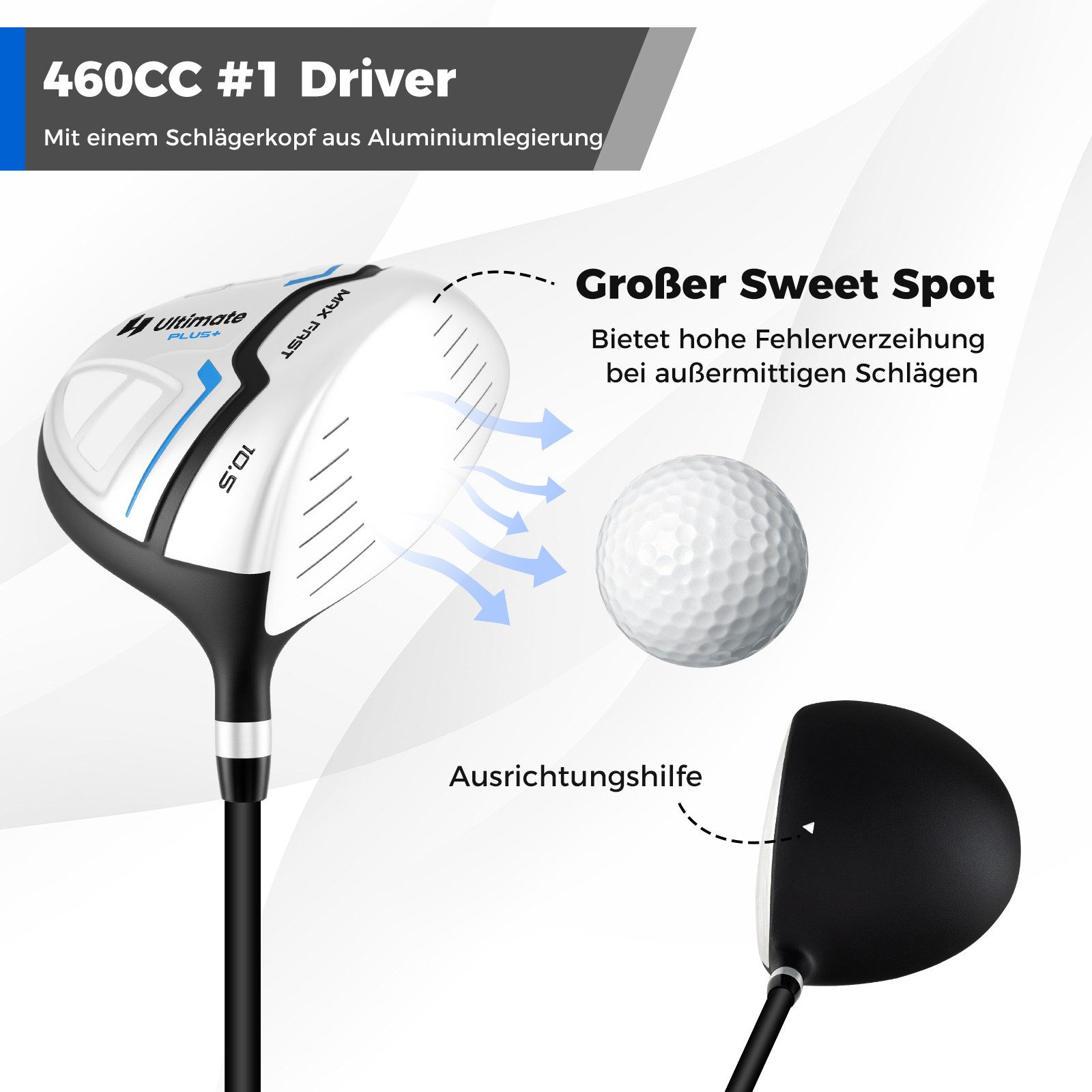 COSTWAY Golfschläger + Golfbag, für Männer, 9/11 teilige Golfschlägersätze