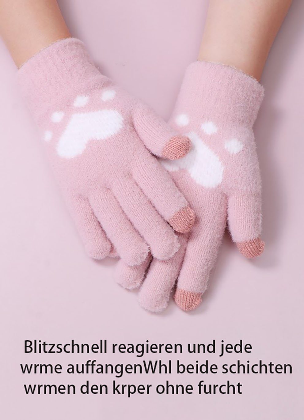 Wolle Strickhandschuhe Damen und dicke und stricken SRRINM Winter Handschuh Plüsch Herbst
