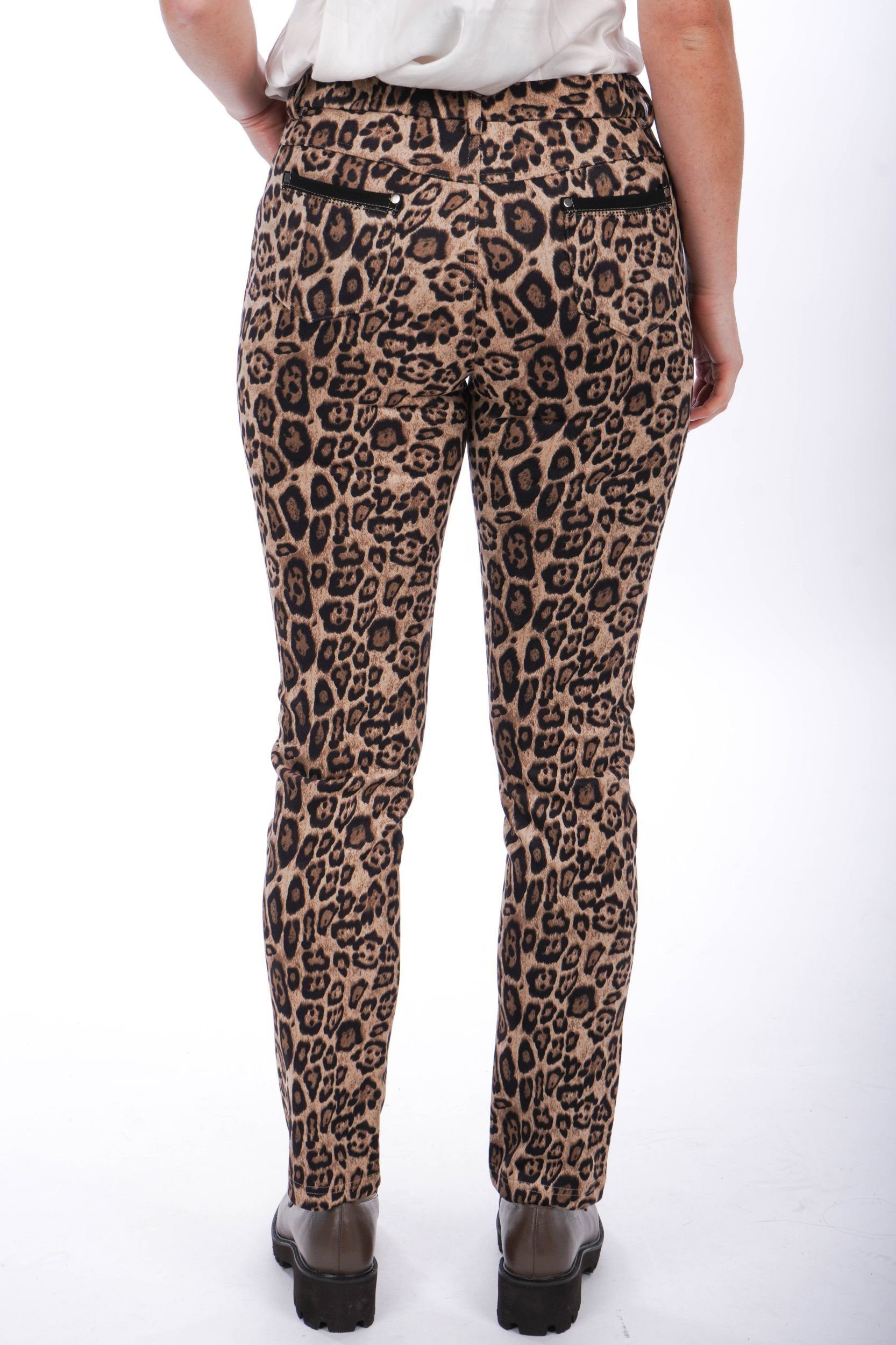 Jerseyhose mit La Strada Leo-Print