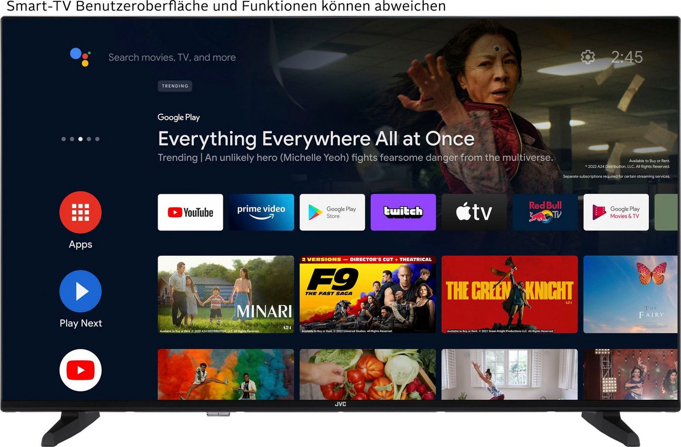 JVC LT-43VA3355 LED-Fernseher (108 cm/43 Zoll, 4K Ultra HD, Android TV, Smart-TV) schwarz ! RABATT: 24.39% JVC LT-43VA3355 LED-Fernseher (108 cm/43 Zoll, 4K Ultra HD, Android TV, Smart-TV) schwarz ! RABATT: 24.39%