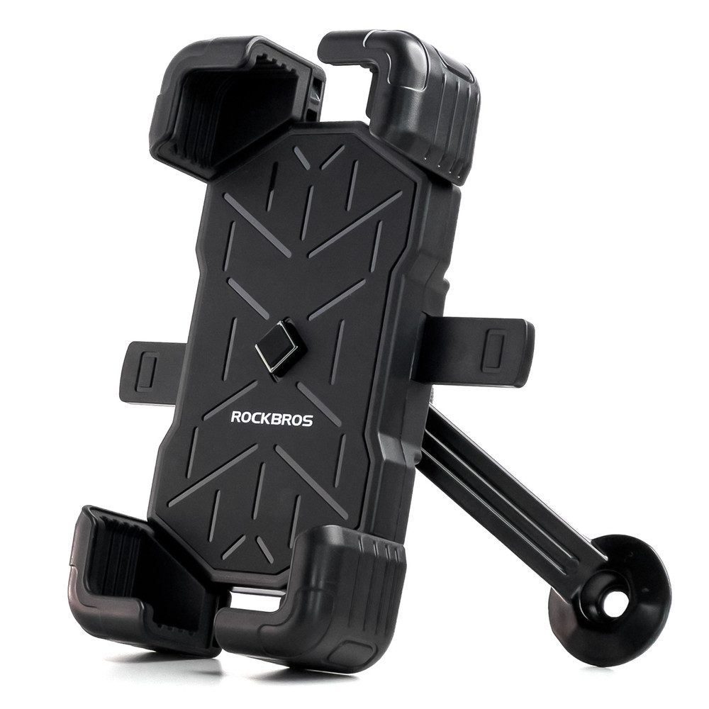 ROCKBROS Handy-Halterung Motorradhalterung Lenkerhalterung Smartphonehalter, (bis 7.2 Zoll, Spar-Set, 1-tlg., bis 7,2 Zoll drehbar, 360° drehbar, Automatikklemme, Silikonschutz)