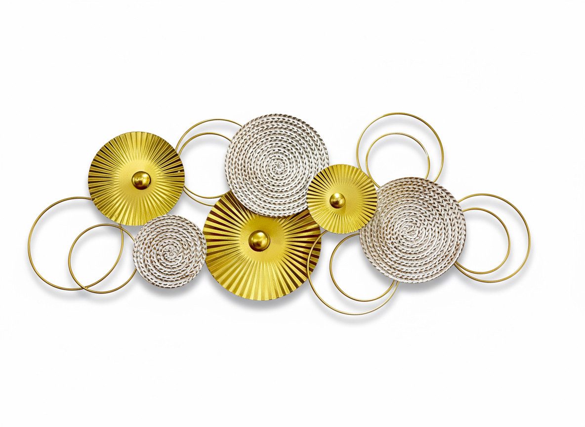 MF Wanddekoobjekt Sixo Gold Edition Metall Wanddeko Wandschmuck Kreise 83x3 günstig online kaufen