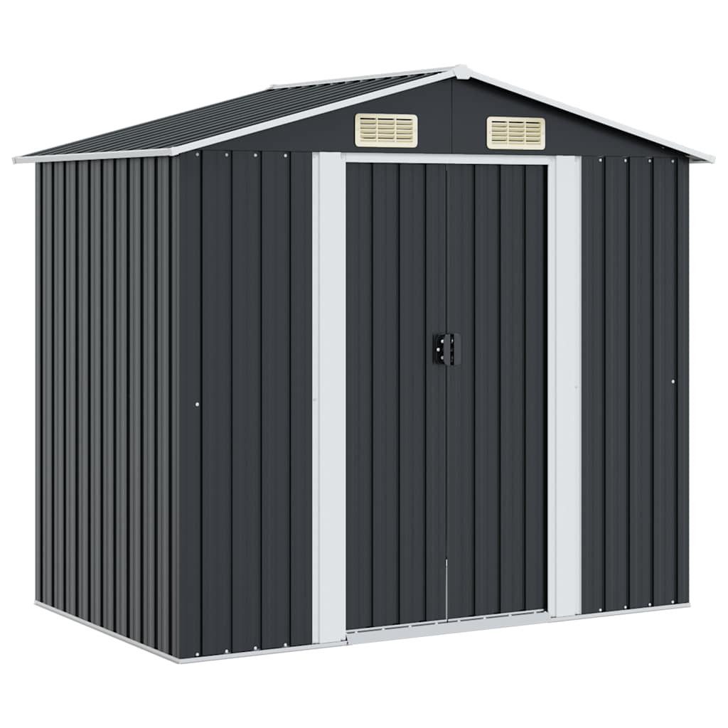 Gartenhaus Gartenschuppen Anthrazit Stahl 204 x 132 x 186 cm