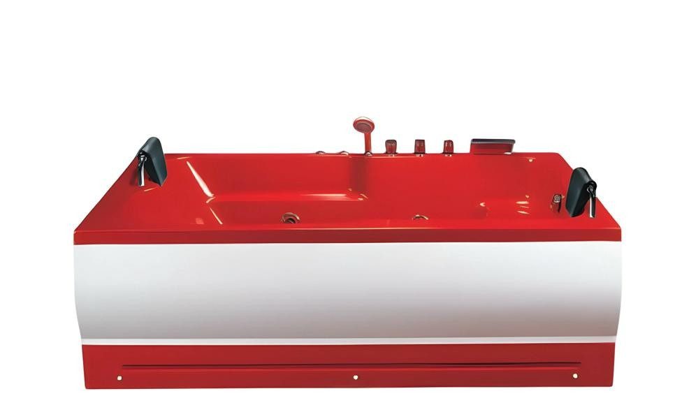 Xlmoebel Whirlpool-Badewanne XLMOEBEL Hydromassagewanne in Rot, freistehend aus Acryl, Made in Europa