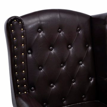 vidaXL Sessel Sessel mit Fußhocker Dunkelbraun Kunstleder (1-St)