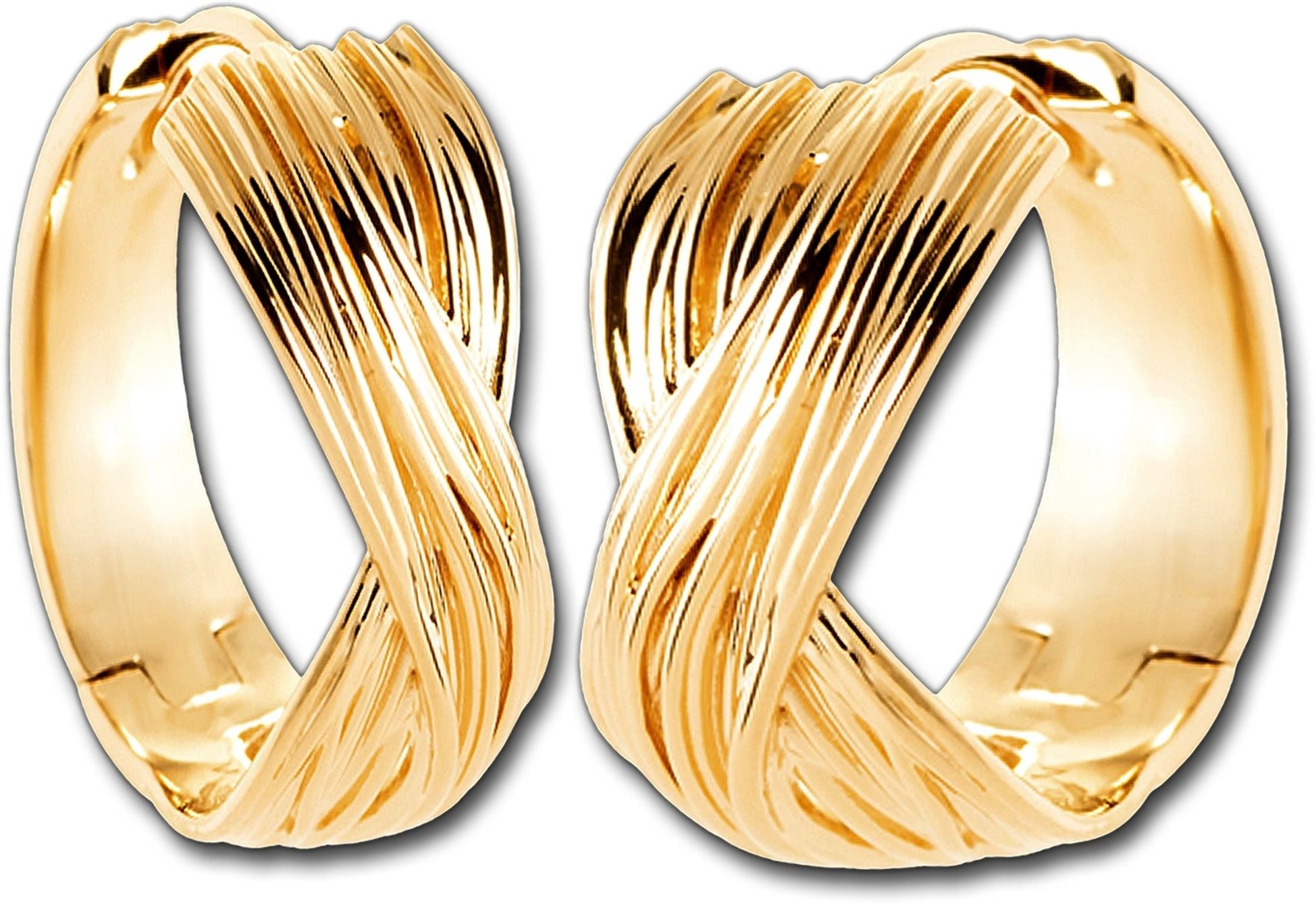 Balia Creolen-Set Balia Creole plain Klippverschluss (Creole), Creolen vergoldet (Gelbgold 750) plain Damen Ohrschmuck