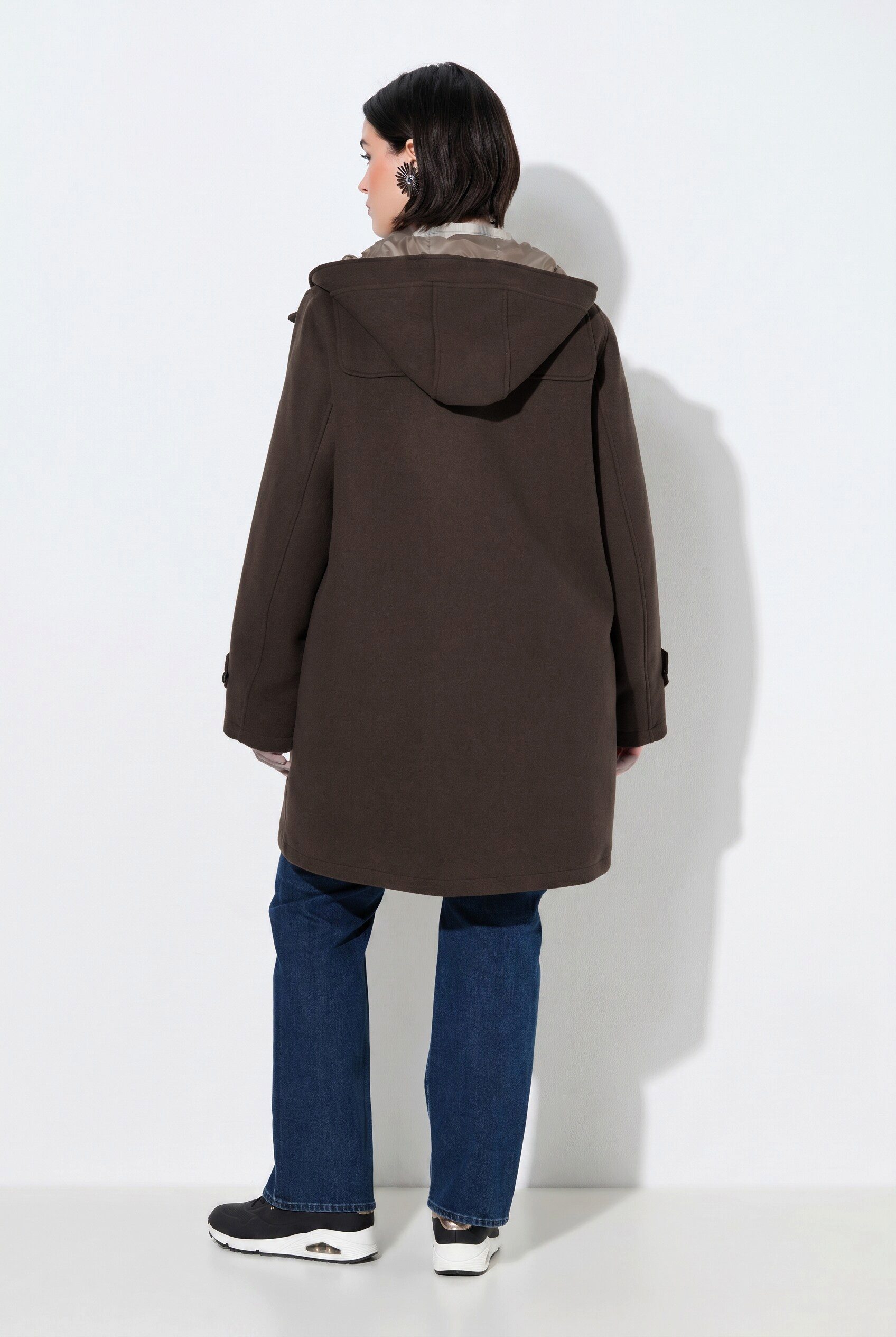 Ulla Popken Dufflecoat Dufflecoat A-Linie Kapuze große Taschen