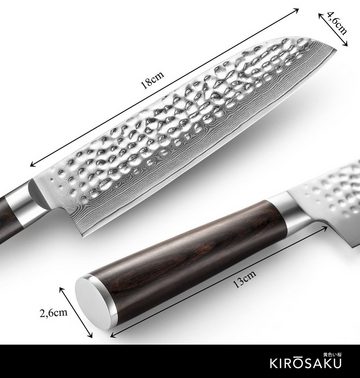 Kirosaku Asiamesser Damast Küchenmesser 18cm Klinge 67 Schichten Japan., Damastmesser Santokumesser Damastmesser Santokumesser Hochkohlenstoff-Edelstahl