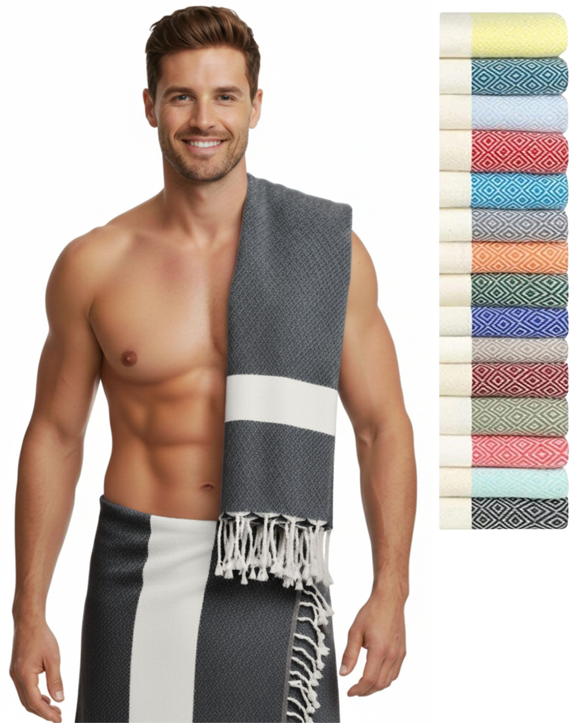 furora HOLIDAY Saunatuch Saunahandtuch Saunatuch Damen + Herren, Hamamtuch groß 100x200 XXL